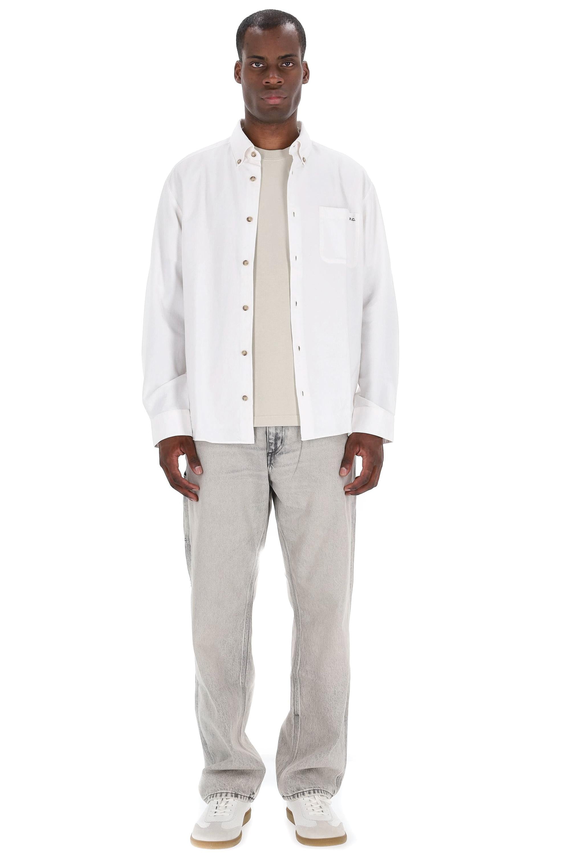 A.P.C. Camicia in piquet di cotone con taschino Relax fit COHAH-H12599/2 AAC