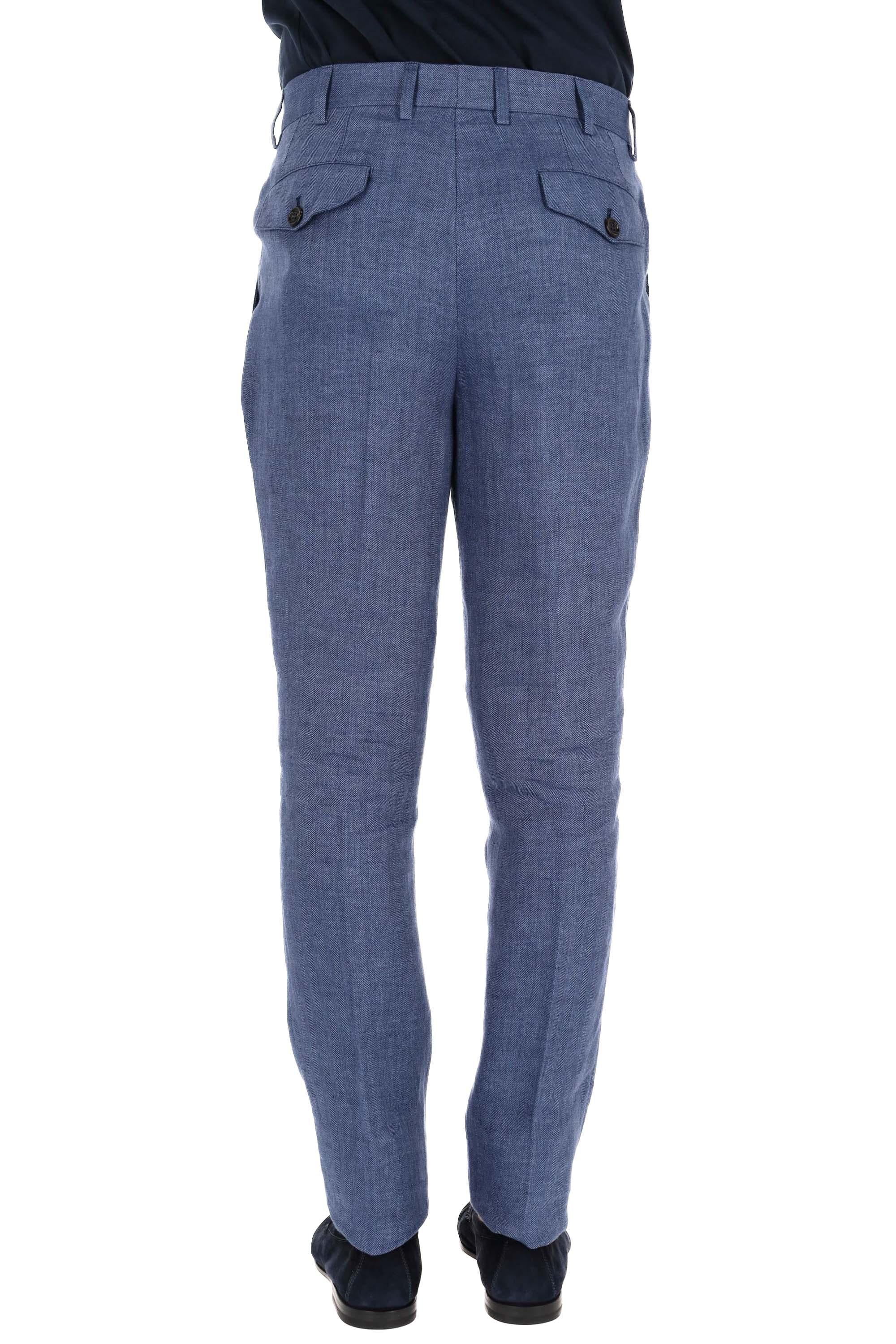 Pantalone in puro lino fantasia resca MH454E1920 C153 Brunello Cucinelli