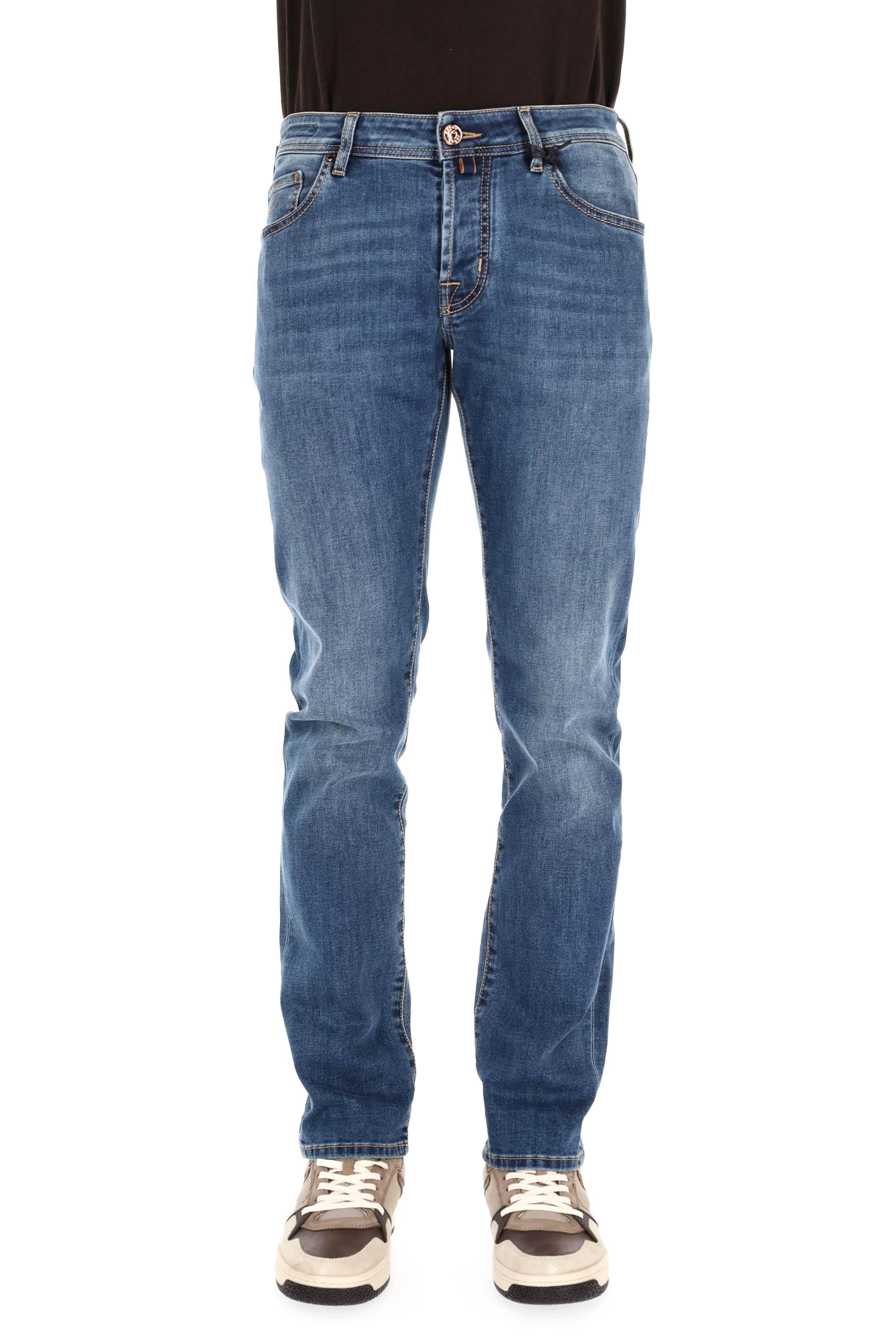 Jacob Cohen Jeans in cotone comfort etichetta pelle marrone JUM_QE006-032-S3624 200D