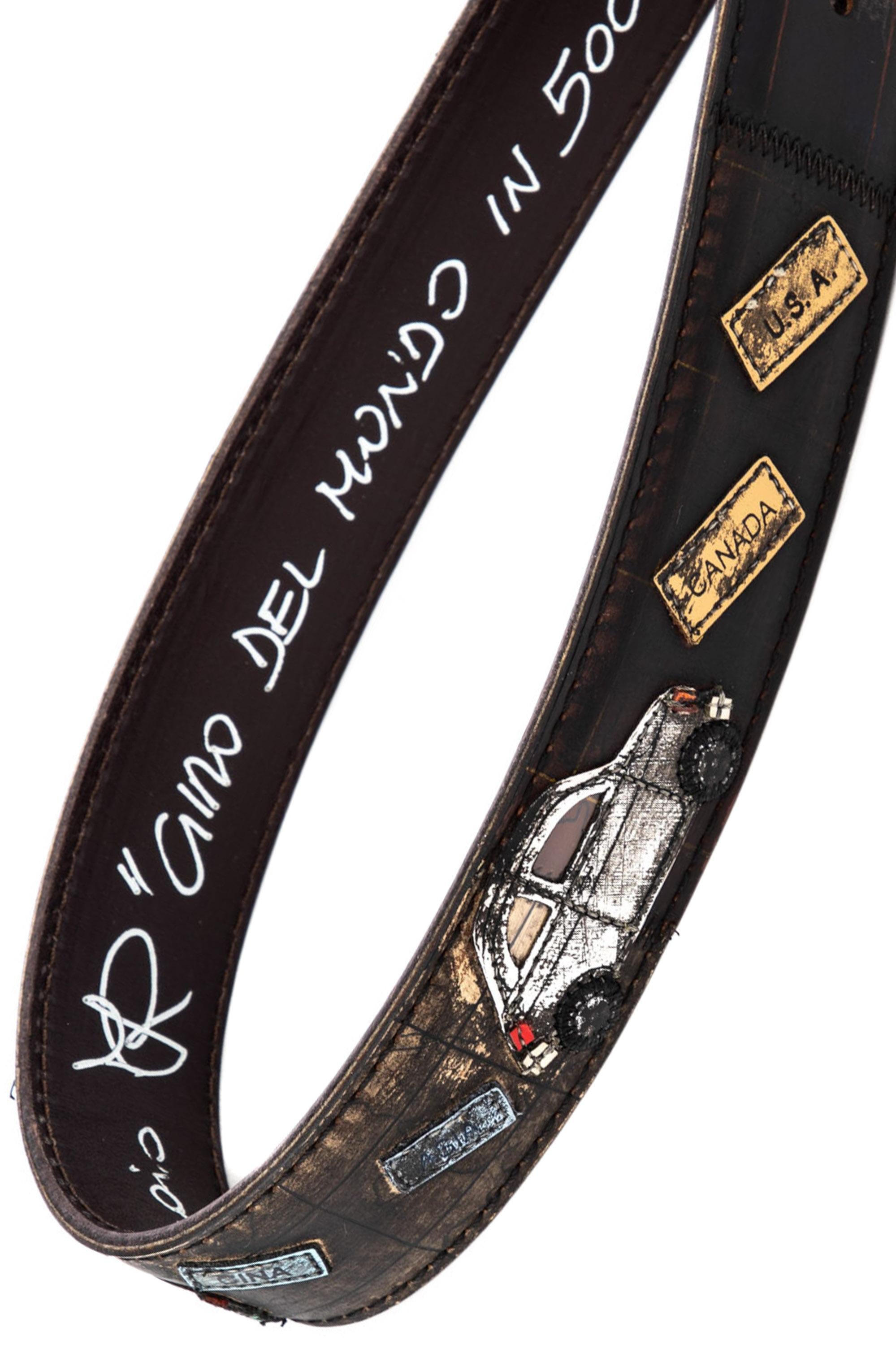 Artigianato Italiano Cintura artigianale in pelle "Giro del Mondo" GIRO DEL MONDO IN 500 MLTCLR