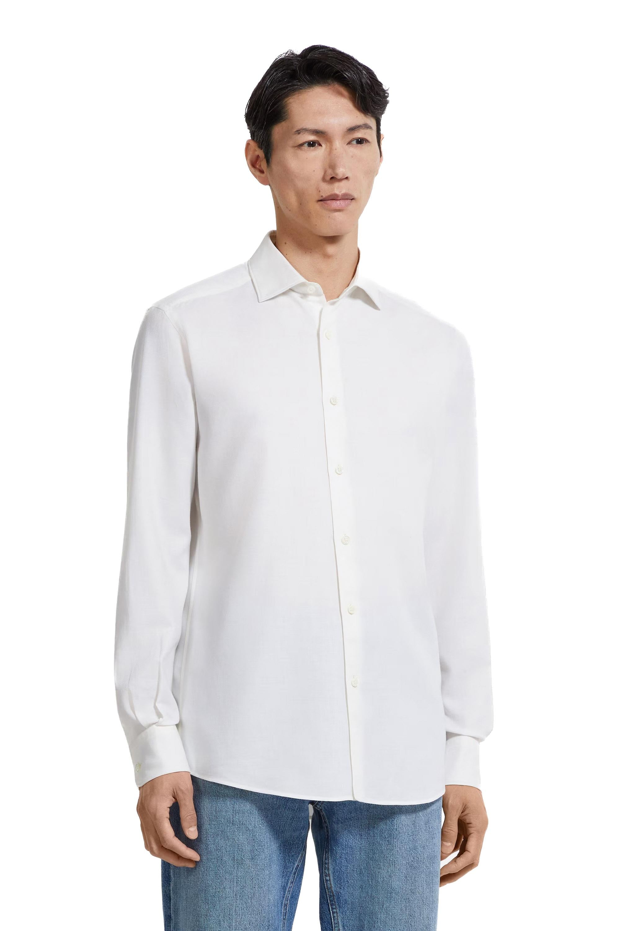 Zegna Camicia CashCo in cotone-cashmere E8X44A6-SRF5/4 210