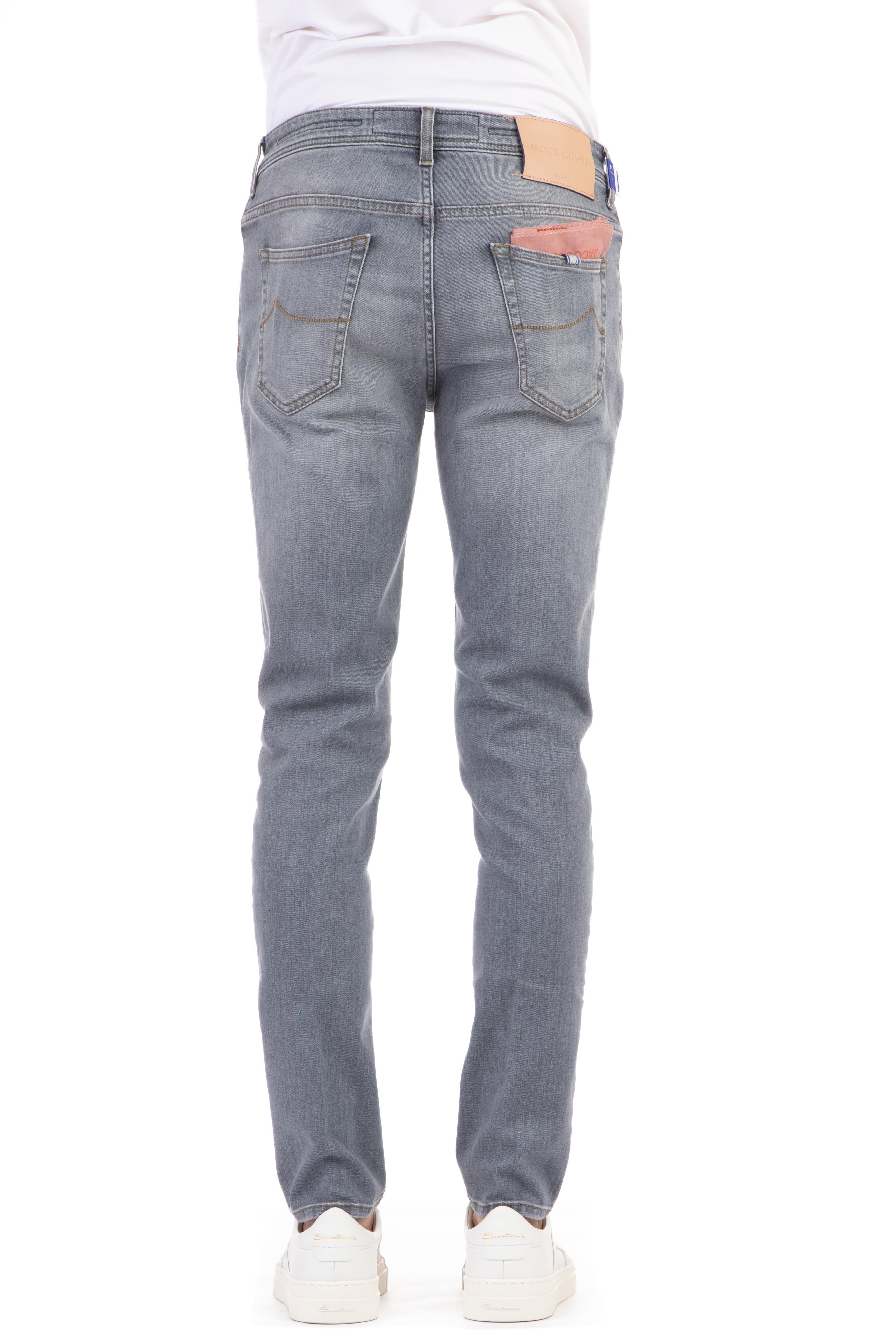 Jeans grigio etichetta pelle scott fit M15-30S-3618-SCOTT 500D Jacob Cohen