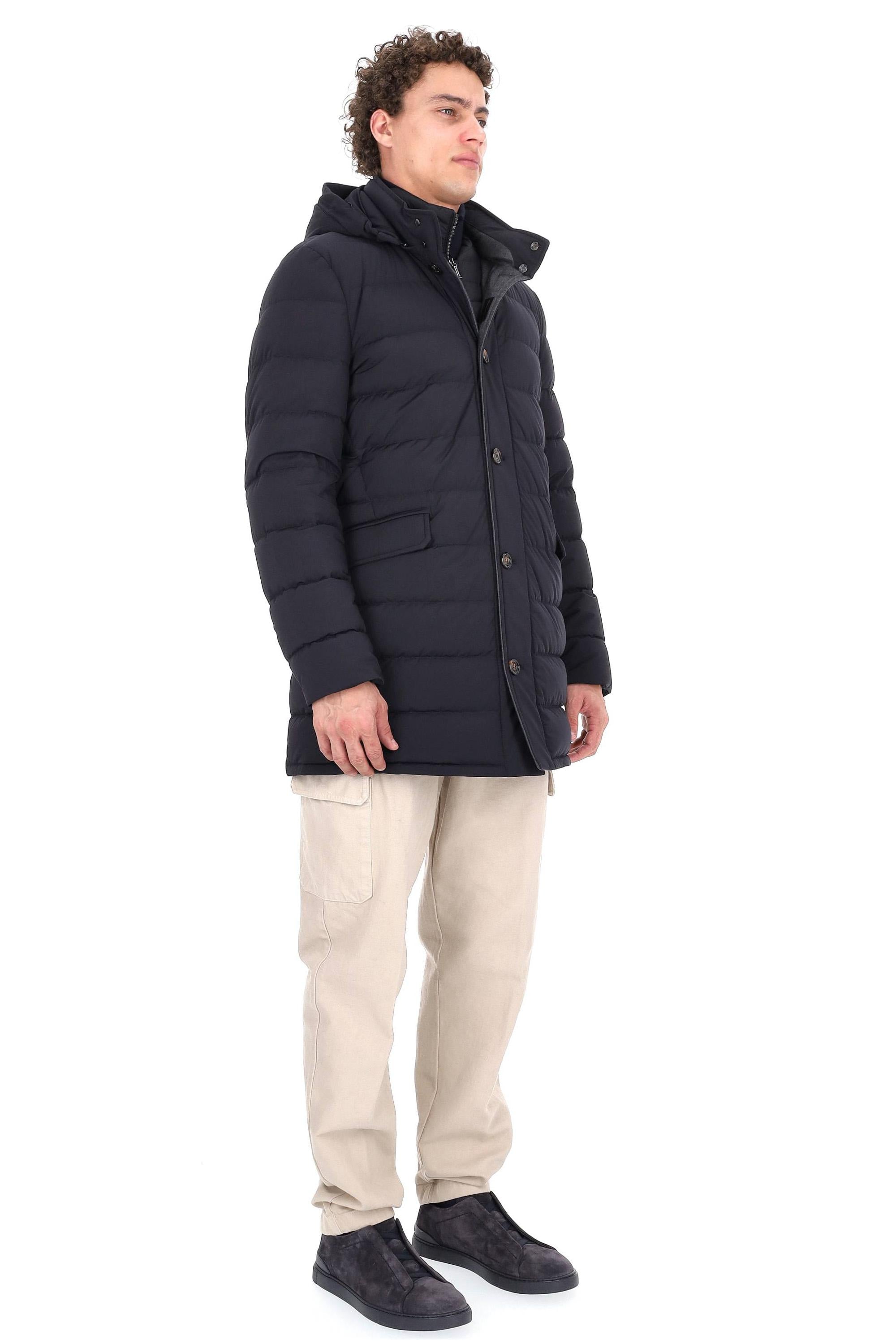 Moorer Piumino lungo con zip e bottoni modello Calandri-Kn CALANDRI-KN U0402