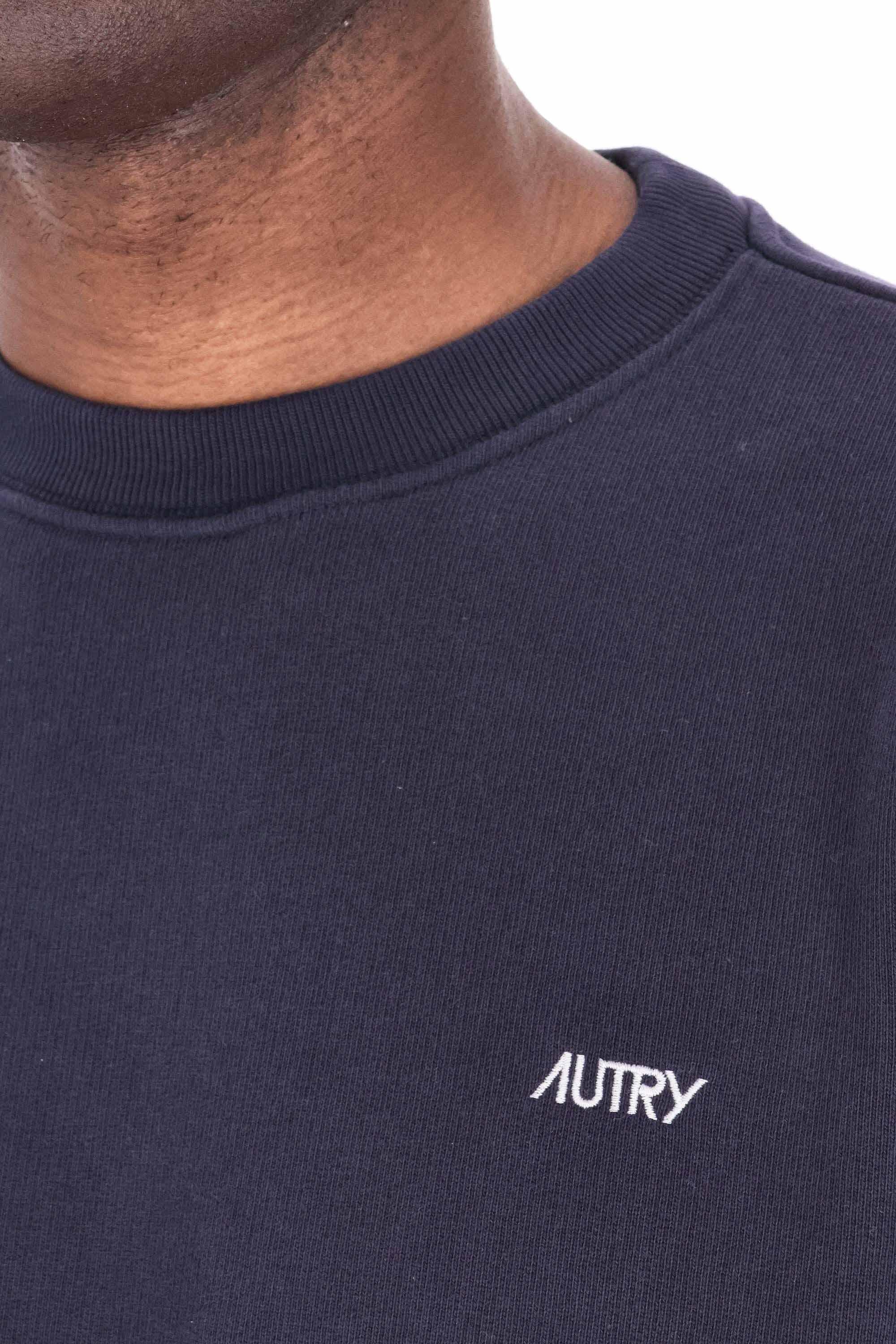 Felpa girocollo in cotone SWPM A1JB BLUE Autry