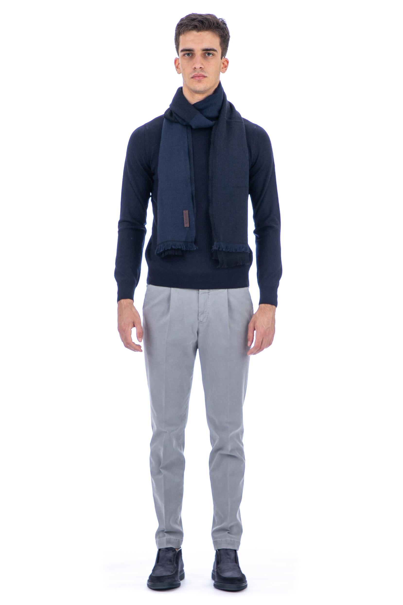 Sciarpa bicolor in lana-cashmere-seta Z4L60 23D BL1 Zegna