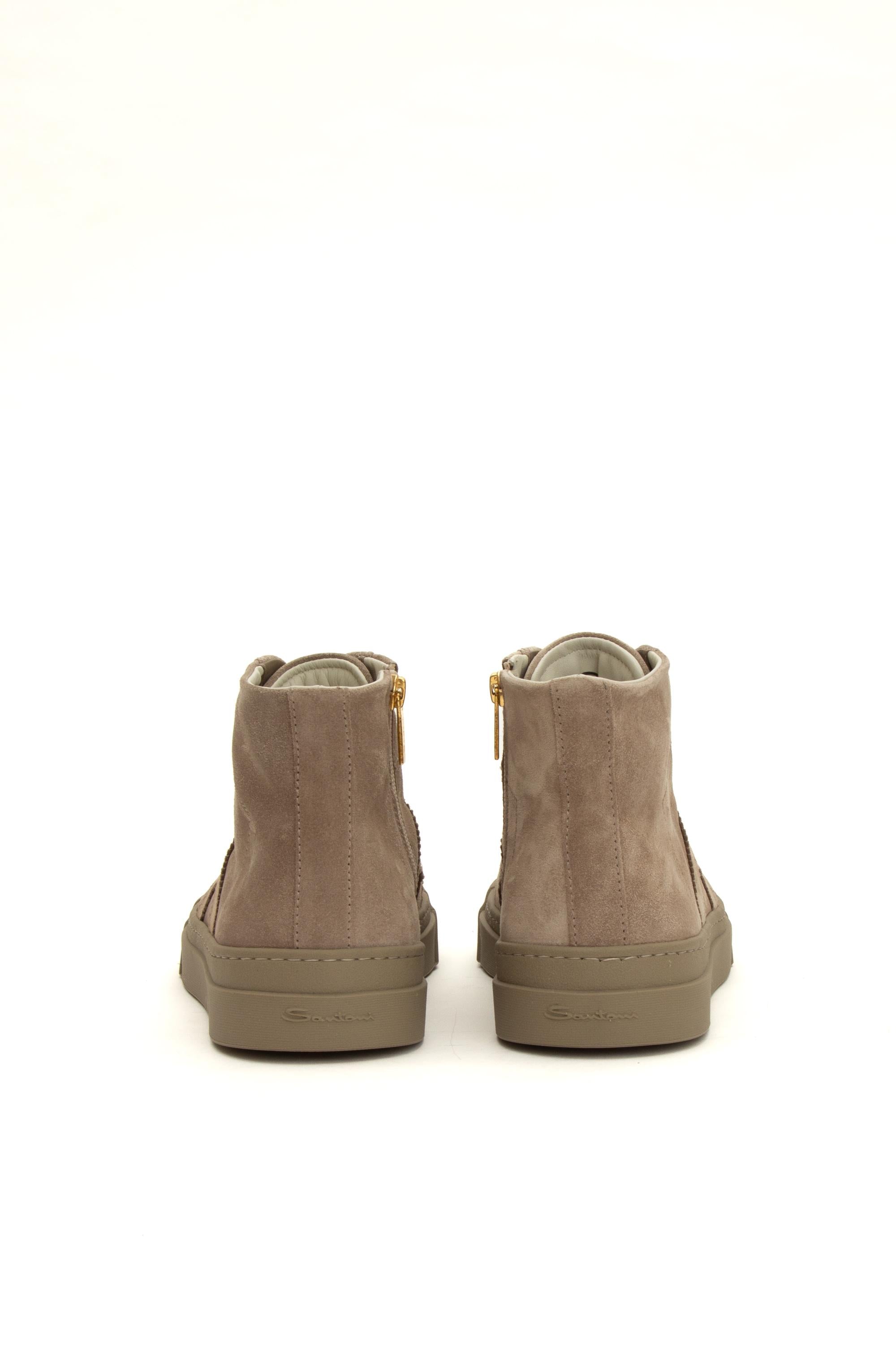 Sneaker mid top in camoscio Double Buckle MBGT21933ARDGSEY M45 Santoni