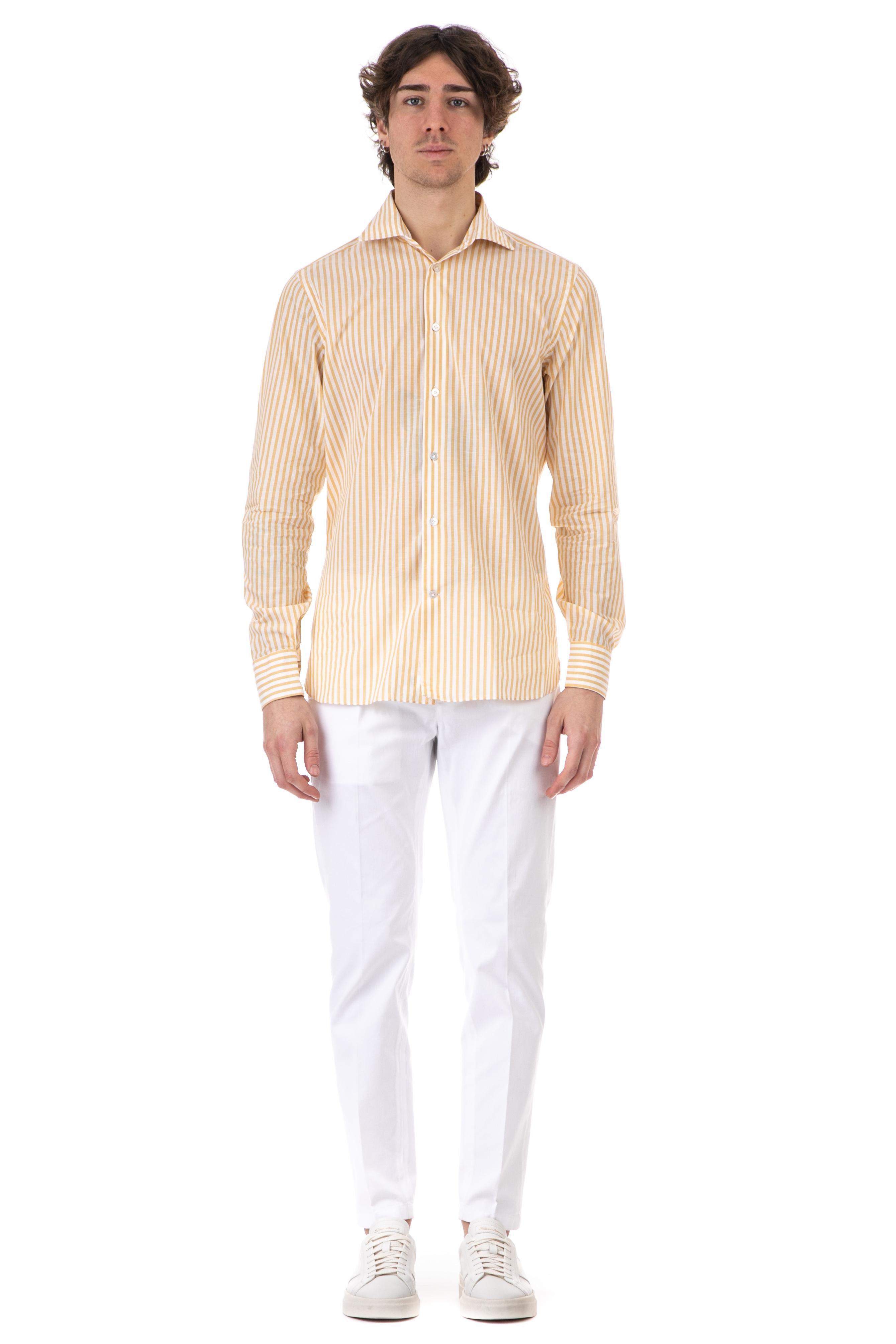 Borriello Camicia bacchettata in cotone fiammato 16033 1