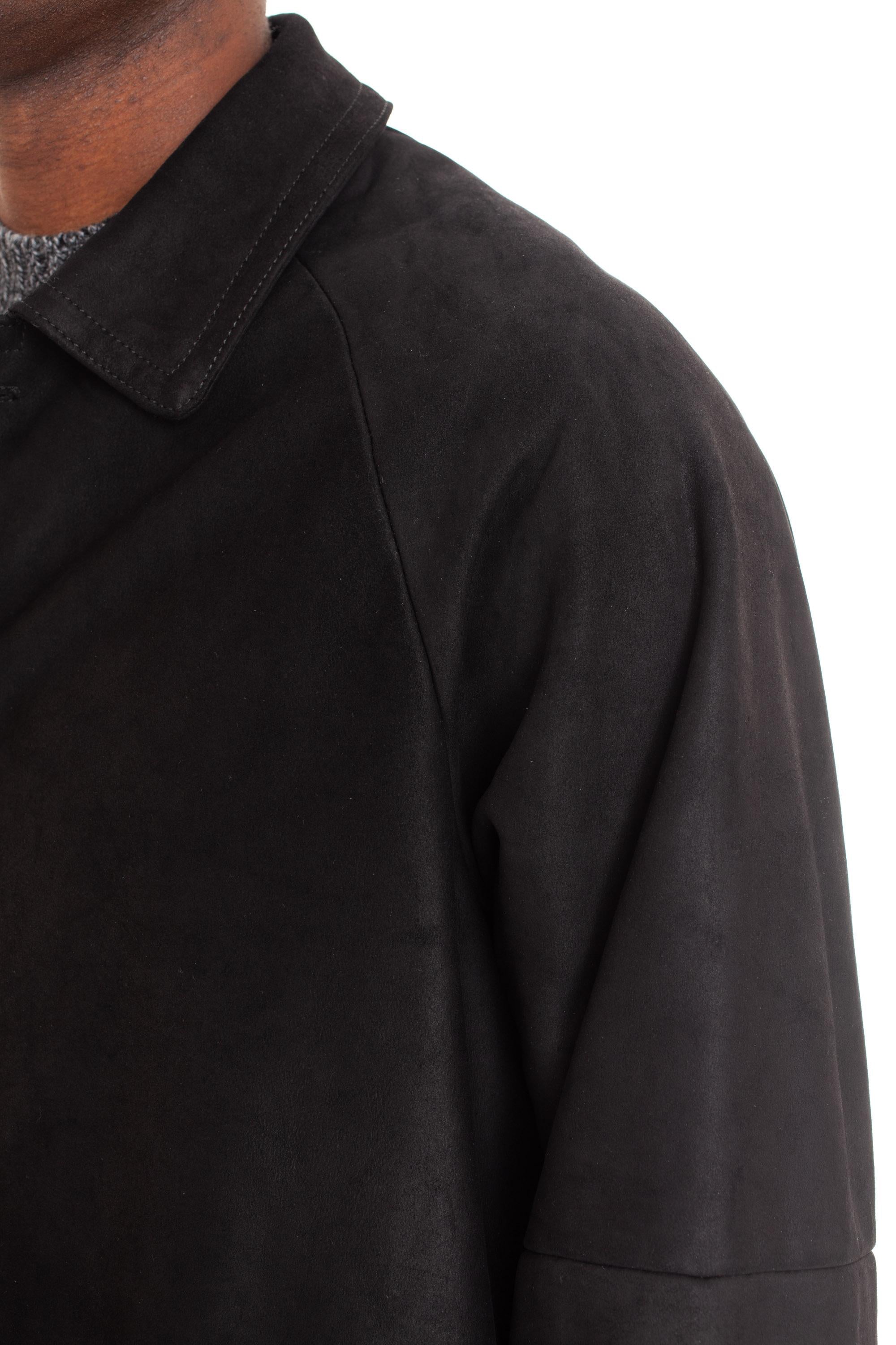 Salvatore Santoro Cappotto soprabito in pelle 45566-U BLACK