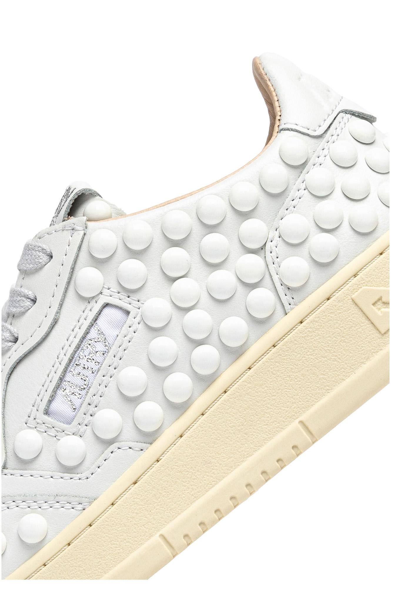 Autry Sneaker donna Medalist in pelle con sfere bianche AULW PH01 WHT/WHT