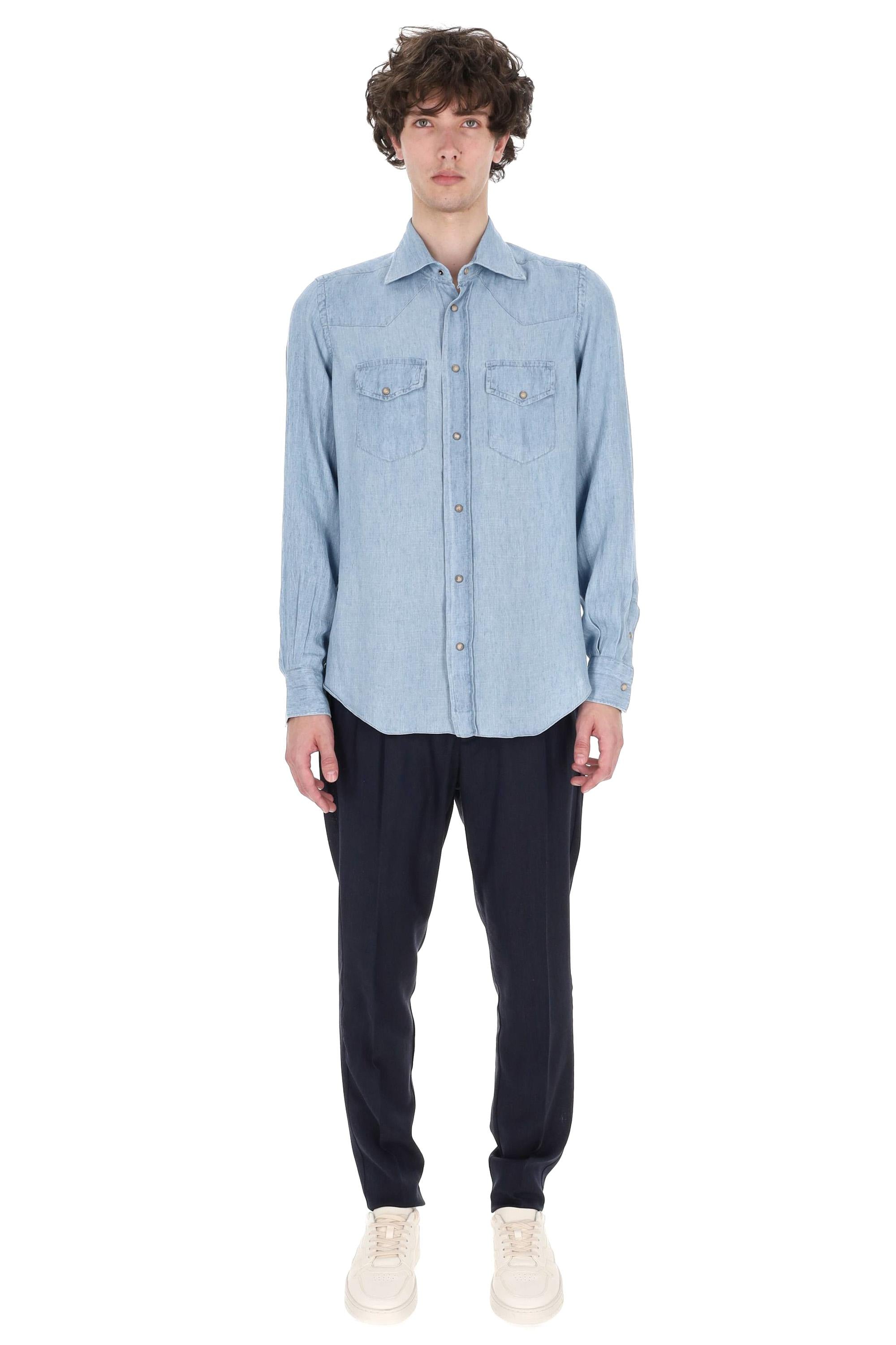 Eleventy Camicia texas in lyocell-lino M75CAMK02 TES0M146 08