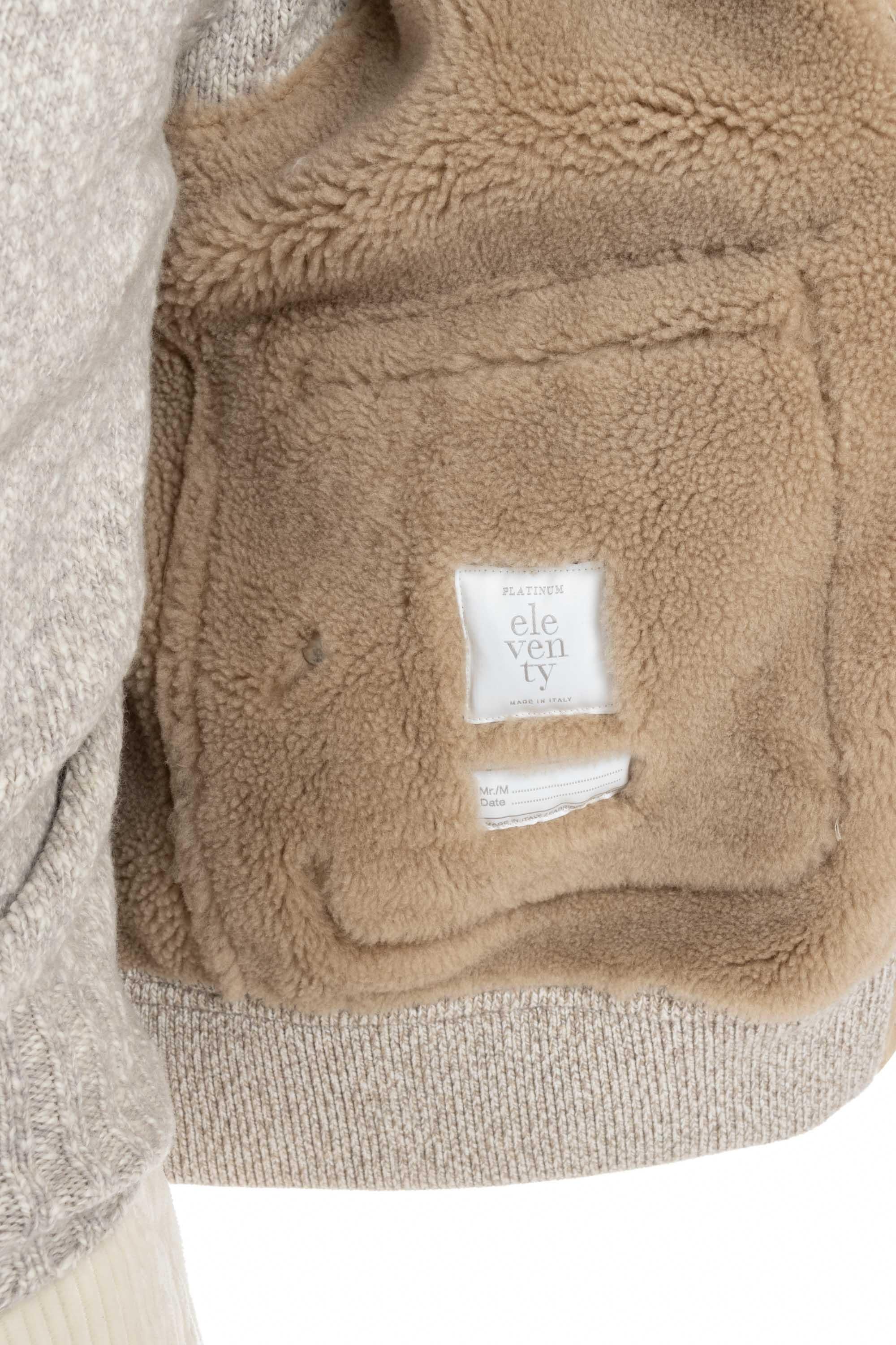 Bomber in montone con maniche in maglia J75GBTJ27 SHY0J017 02 Eleventy