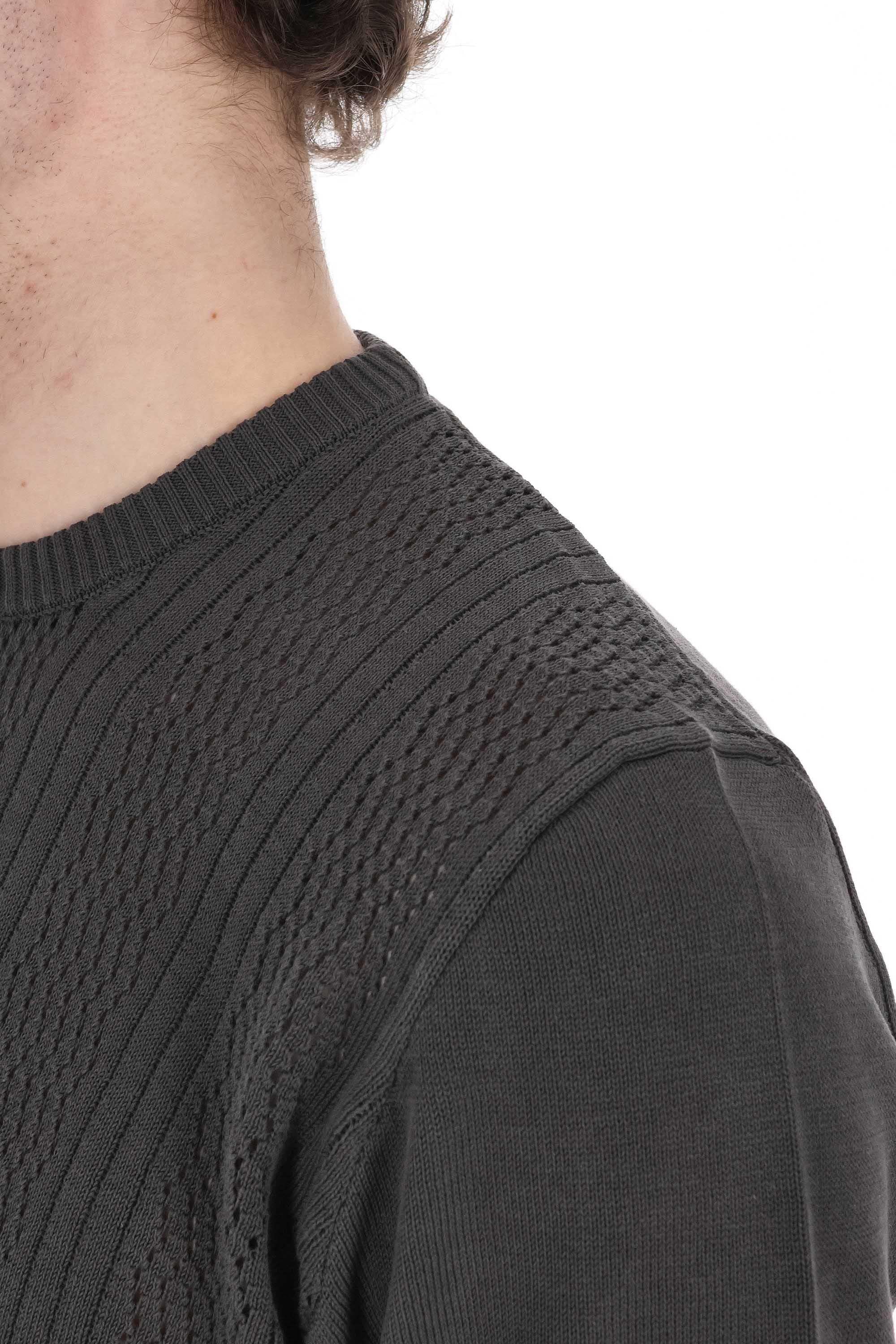 T-shirt a maglieria in cotone tramato D1Z300PT-2 470 Drumohr