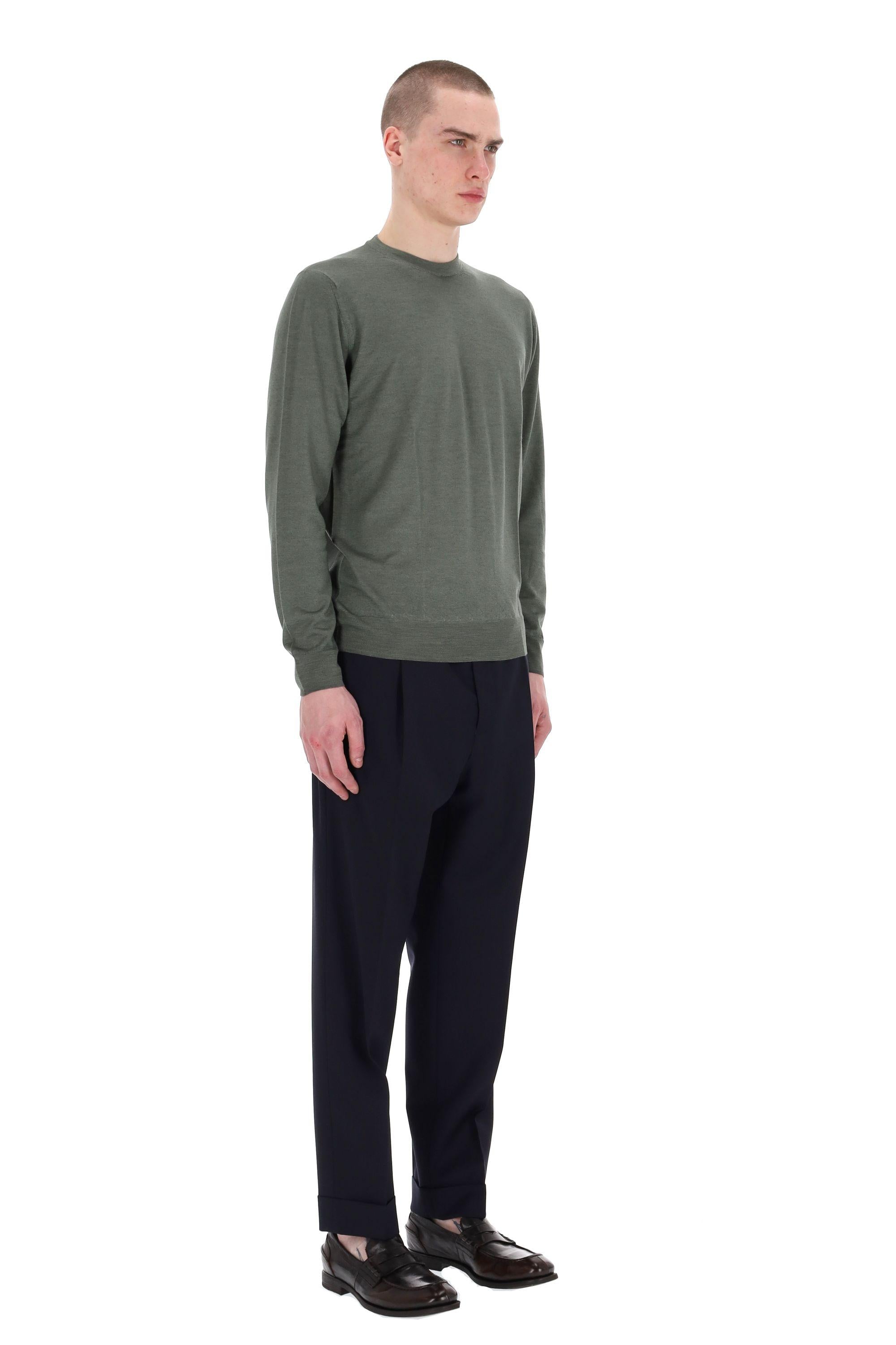Maglia girocollo in lana acquerello super 140's D0D103A-5 473 Drumohr
