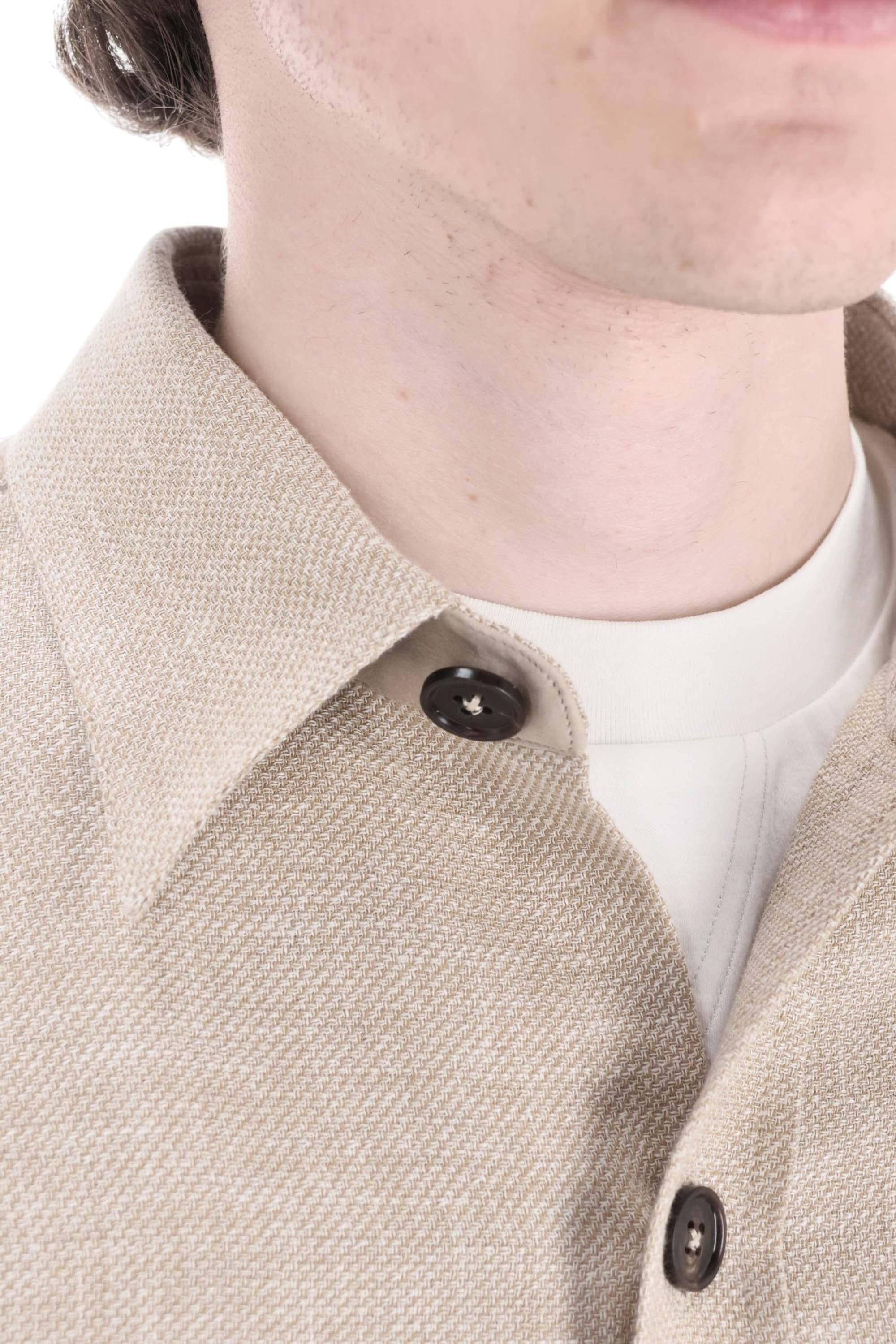 Zegna Overshirt in cashmere-lino-seta UHV75A3-SOT52 N03G