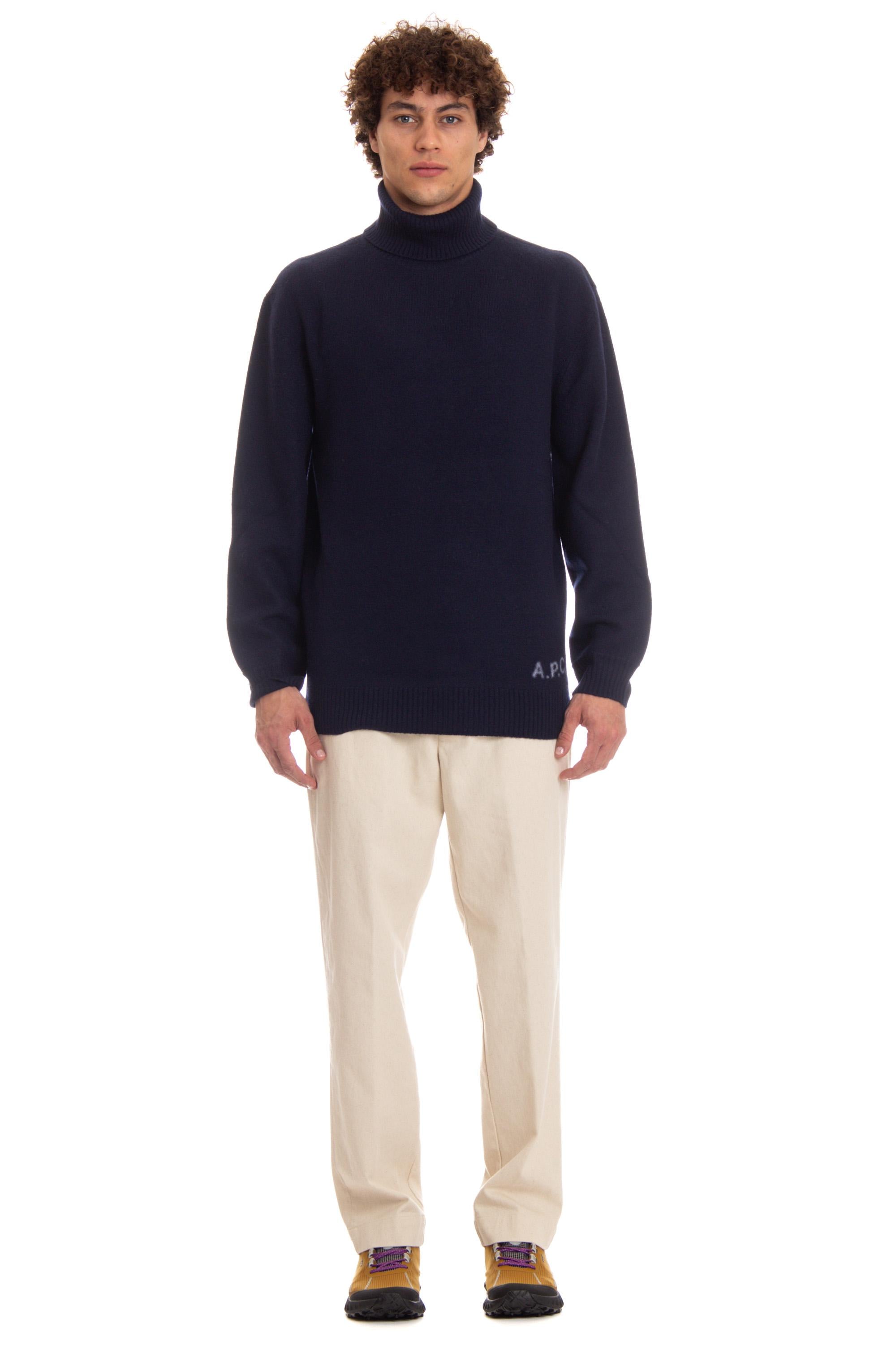A.P.C. Maglia dolcevita in lana mod. Walter WVBDJ-M23248 IAK DARK NAVY