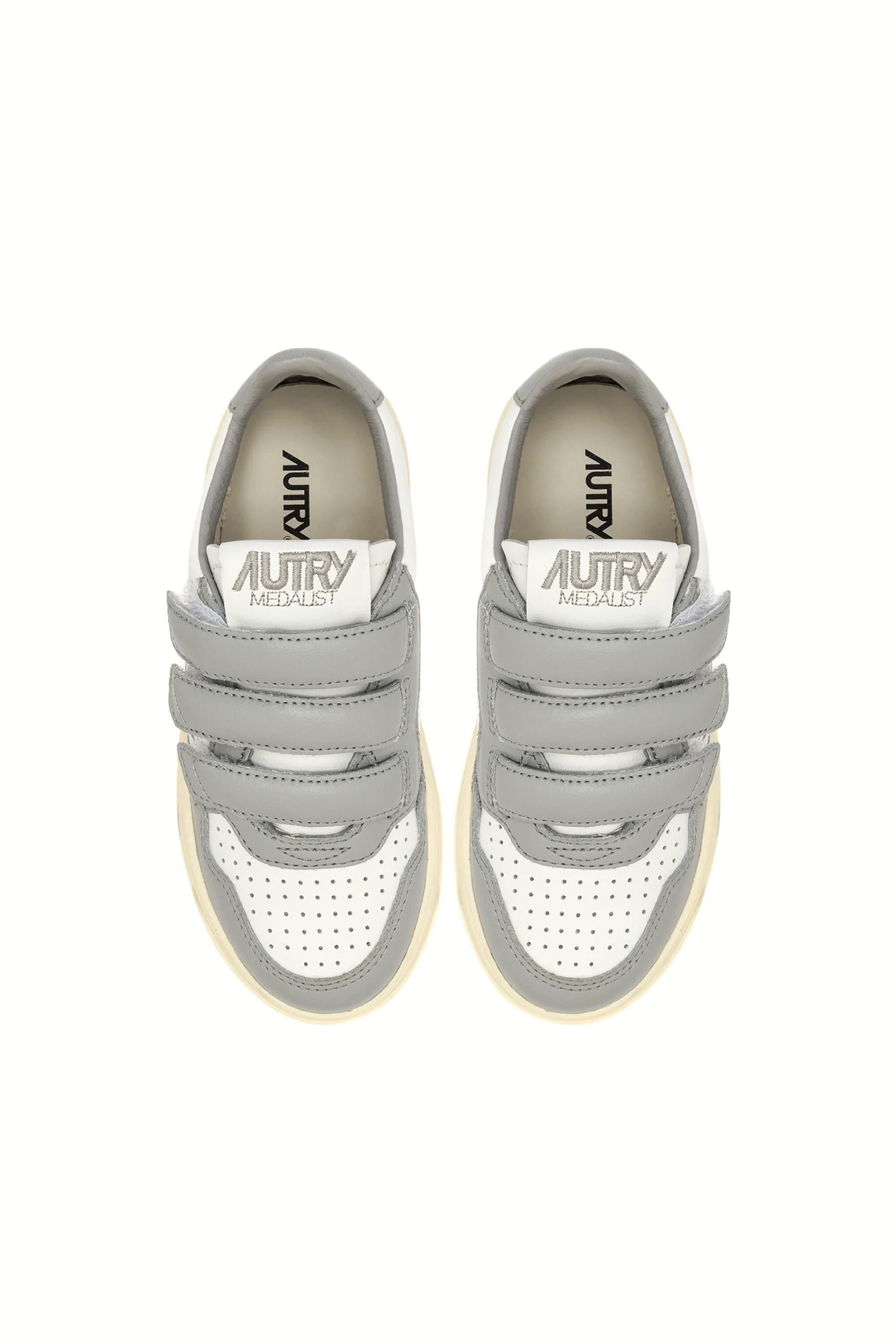 Sneaker Medalist bambino bicolor in pelle con strappi KILK WB02 WHT/VAPOR Autry