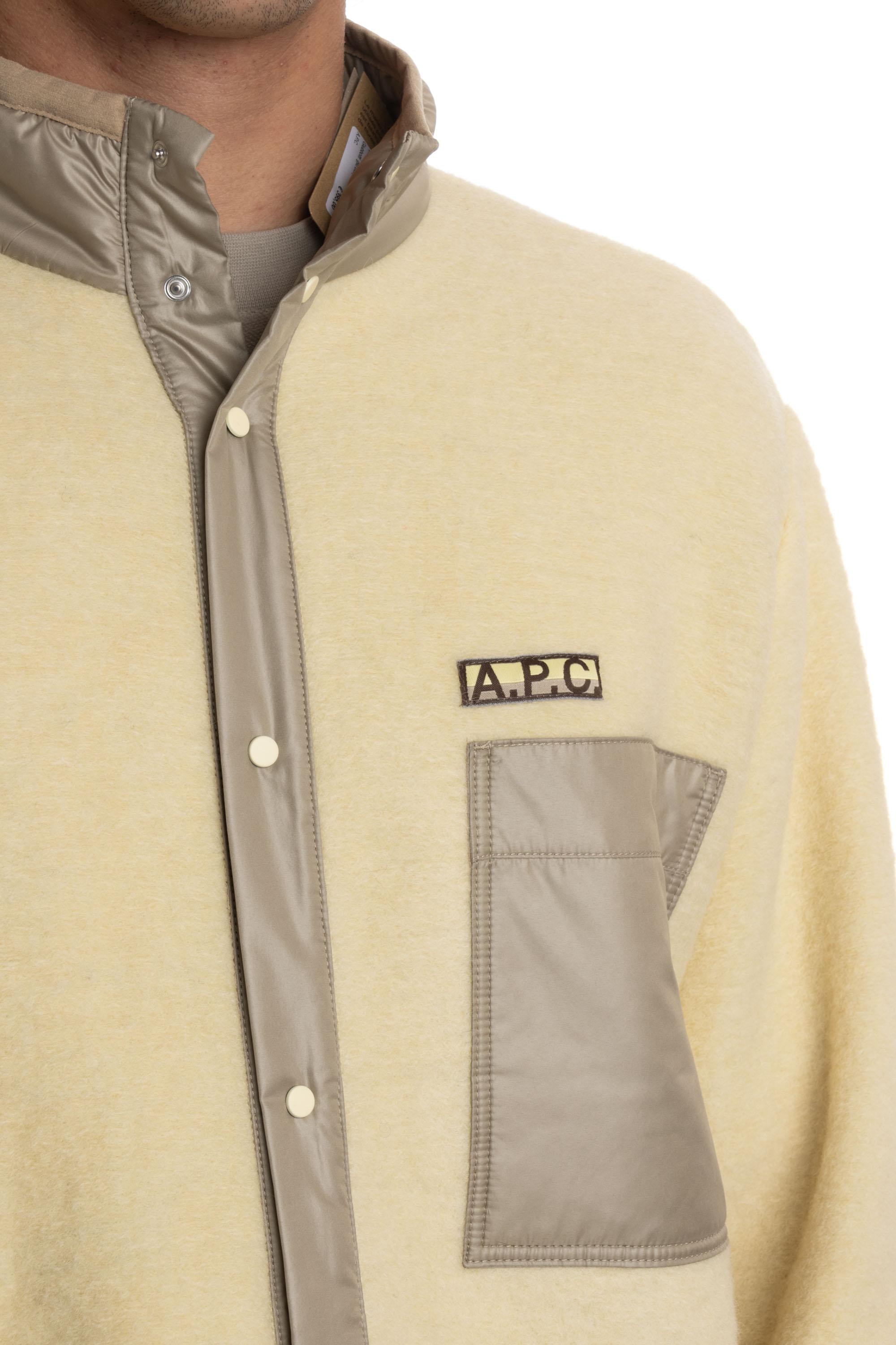 A.P.C. Blouson in pile di lana vergine mod. Ewan WVBCA-M02855 DAB LIGHT YELLOW
