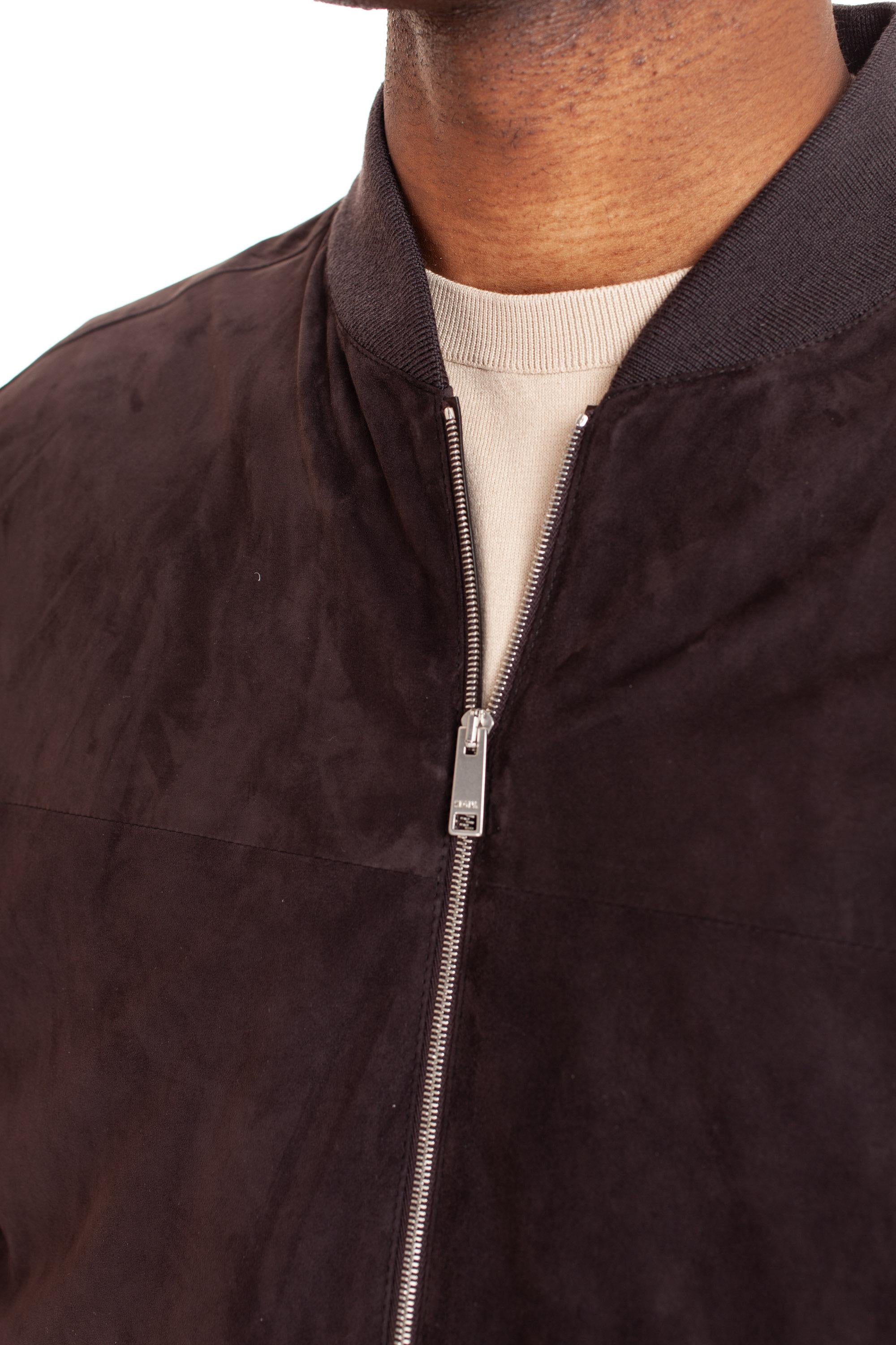 Bomber in camoscio collo baseball UDPVMA7-D169/2 M09 Zegna