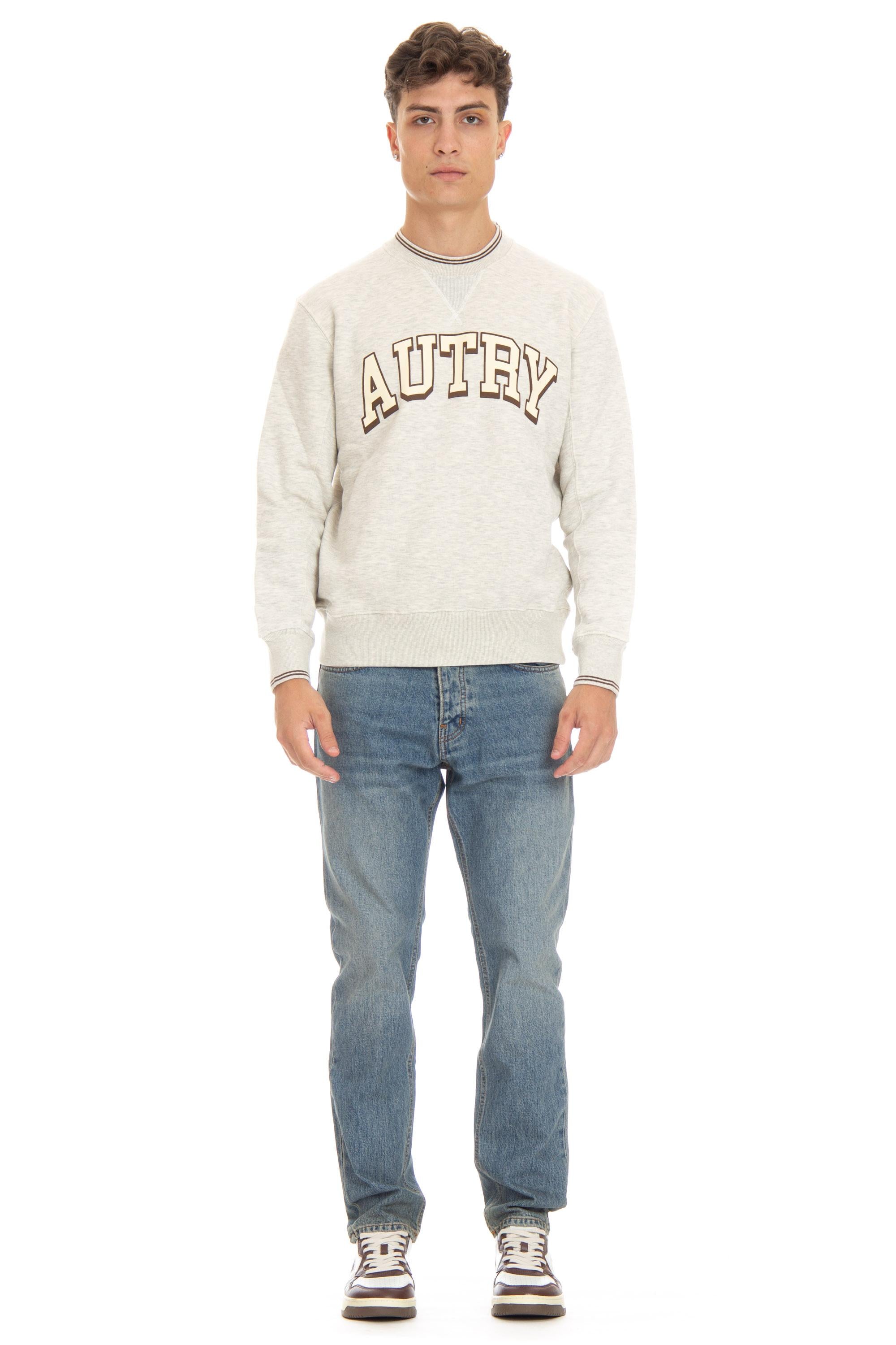 Autry Felpa girocollo in cotone con logo SWPM 03H2 WH/CHOC