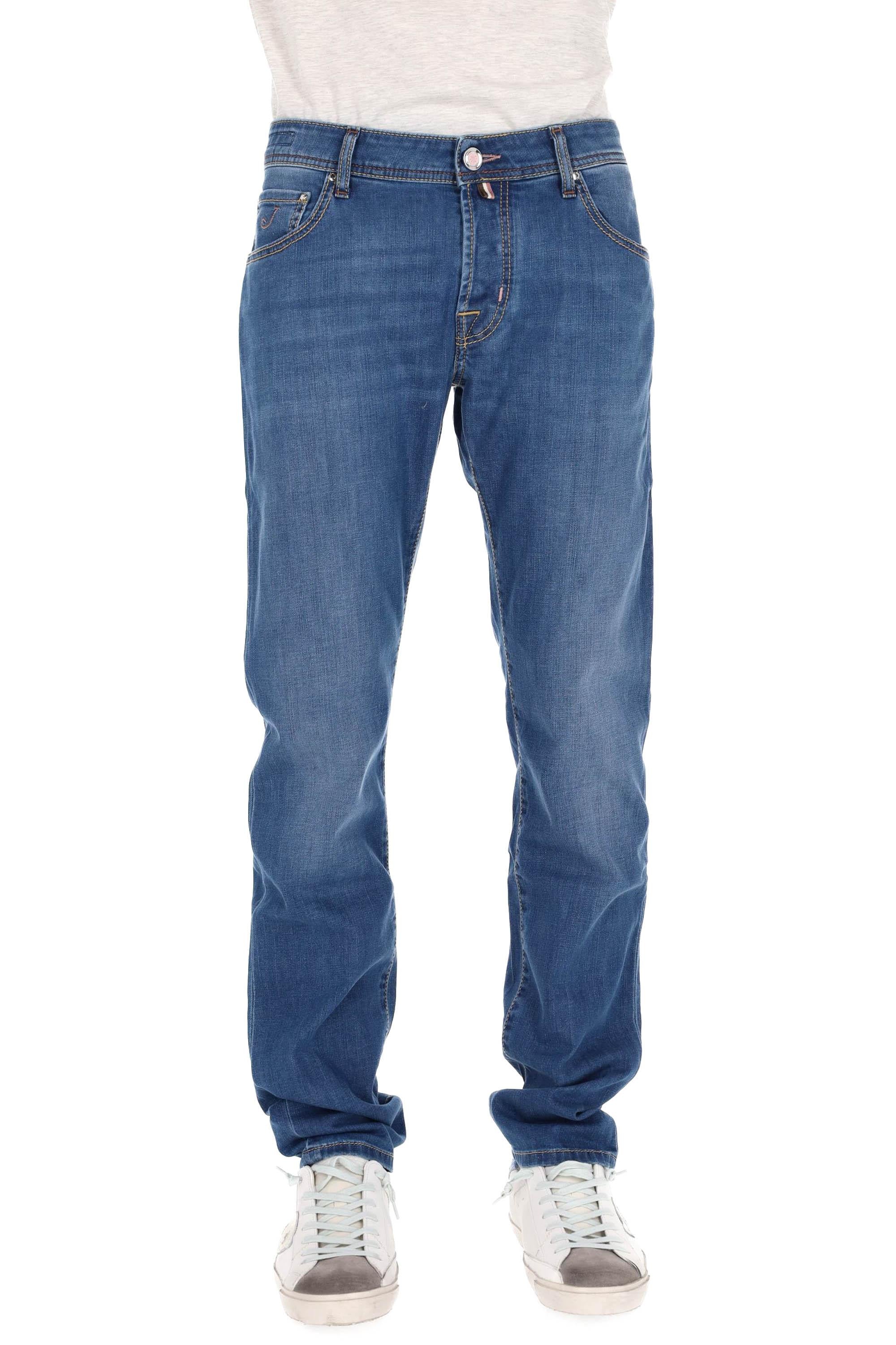 Jacob Cohen Jeans etichetta pelle logata rosa in cotone comfort Nick fit QE006-056-S4255 200D