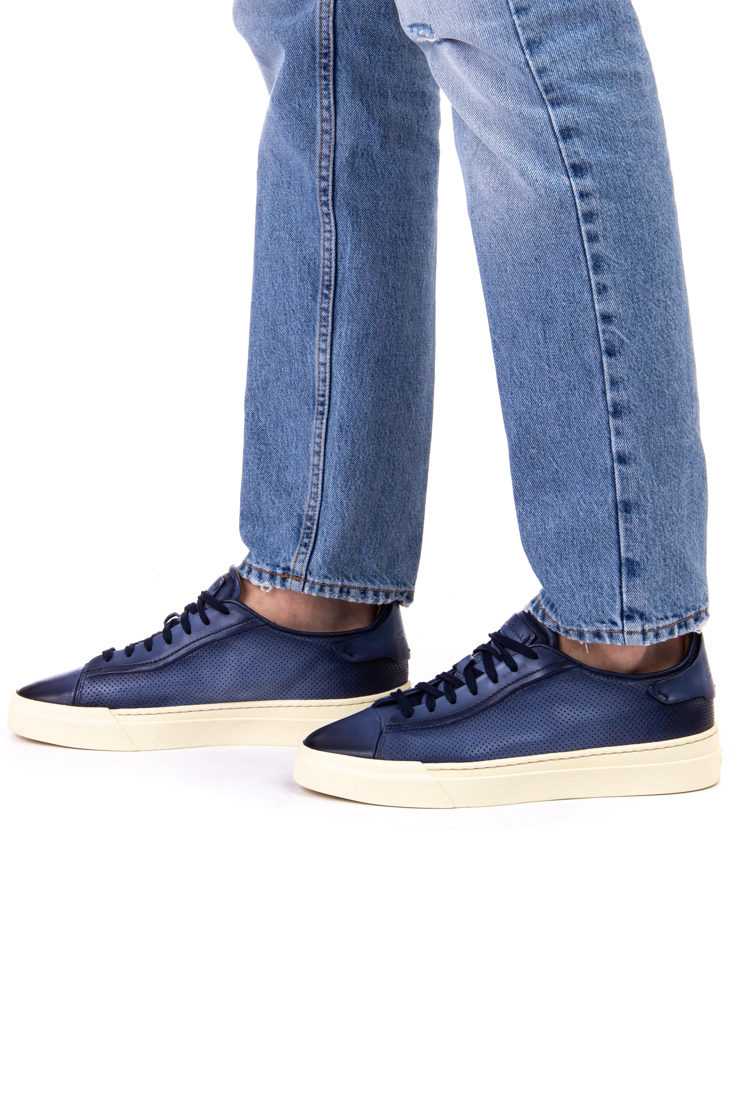 Sneaker in pelle traforata mod. gloria MBGT21651LAREFGO/2 U47 Santoni