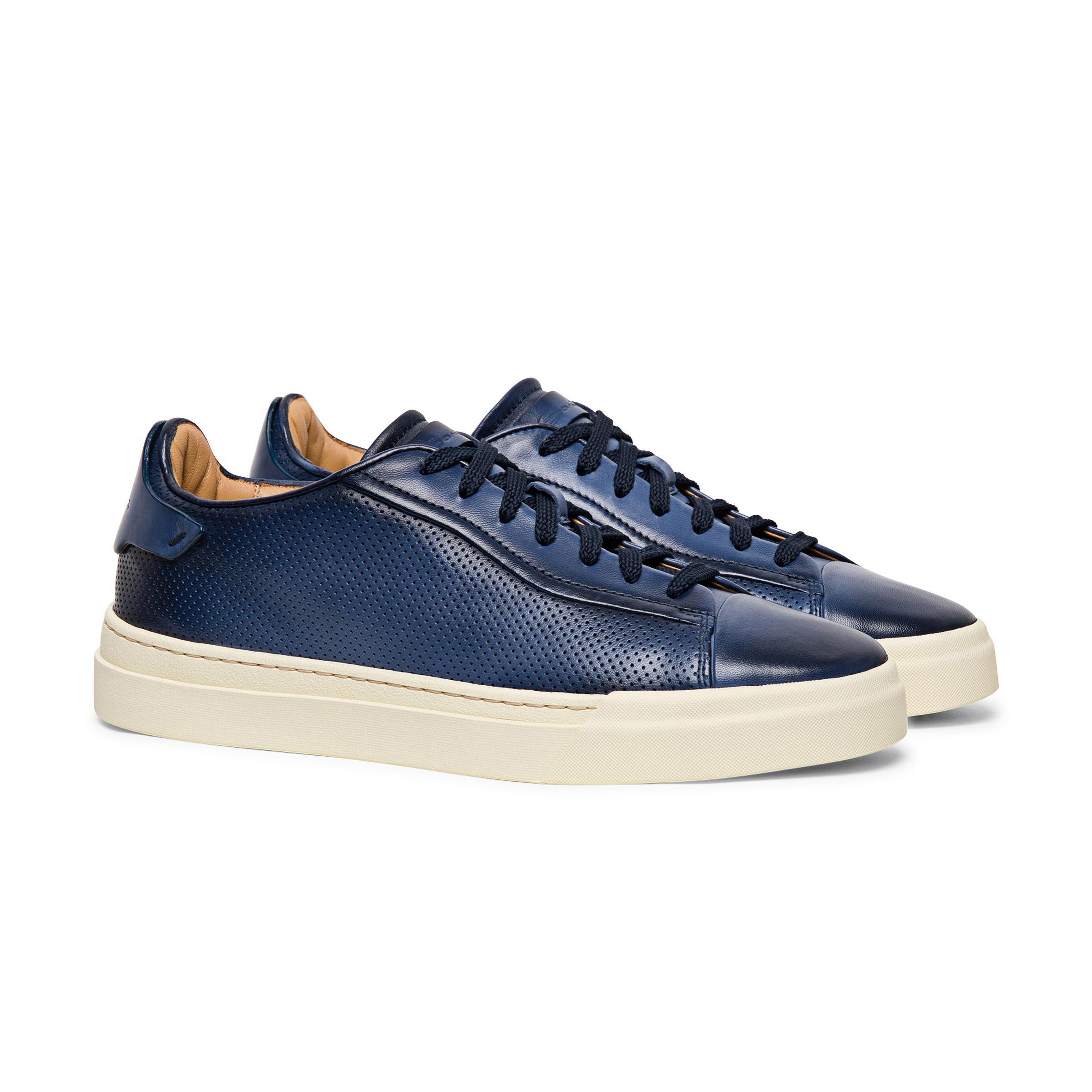 Sneaker in pelle traforata mod. gloria MBGT21651LAREFGO/2 U47 Santoni