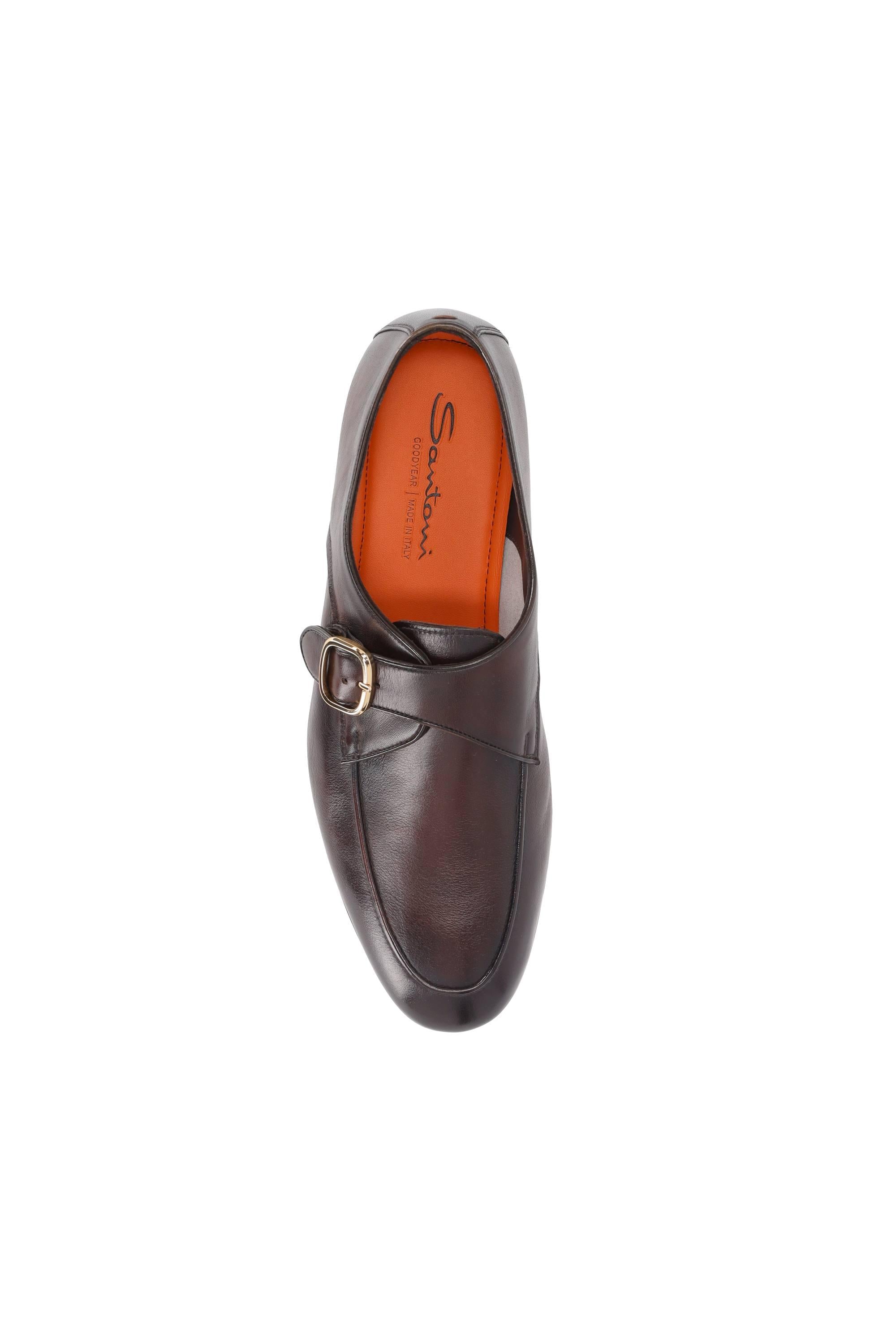Santoni Scarpa mono fibbia in pelle mod. Carlo lavorazione goodyear MCNC19259SA4SMEM T50