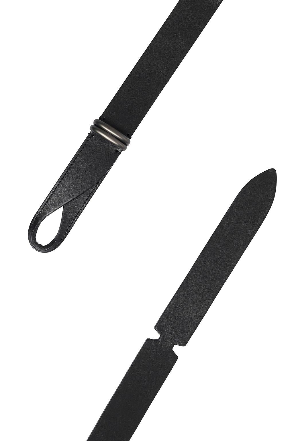 Orciani Cintura senza fibbia in pelle con passante in metallo NB0128_ALB NERO
