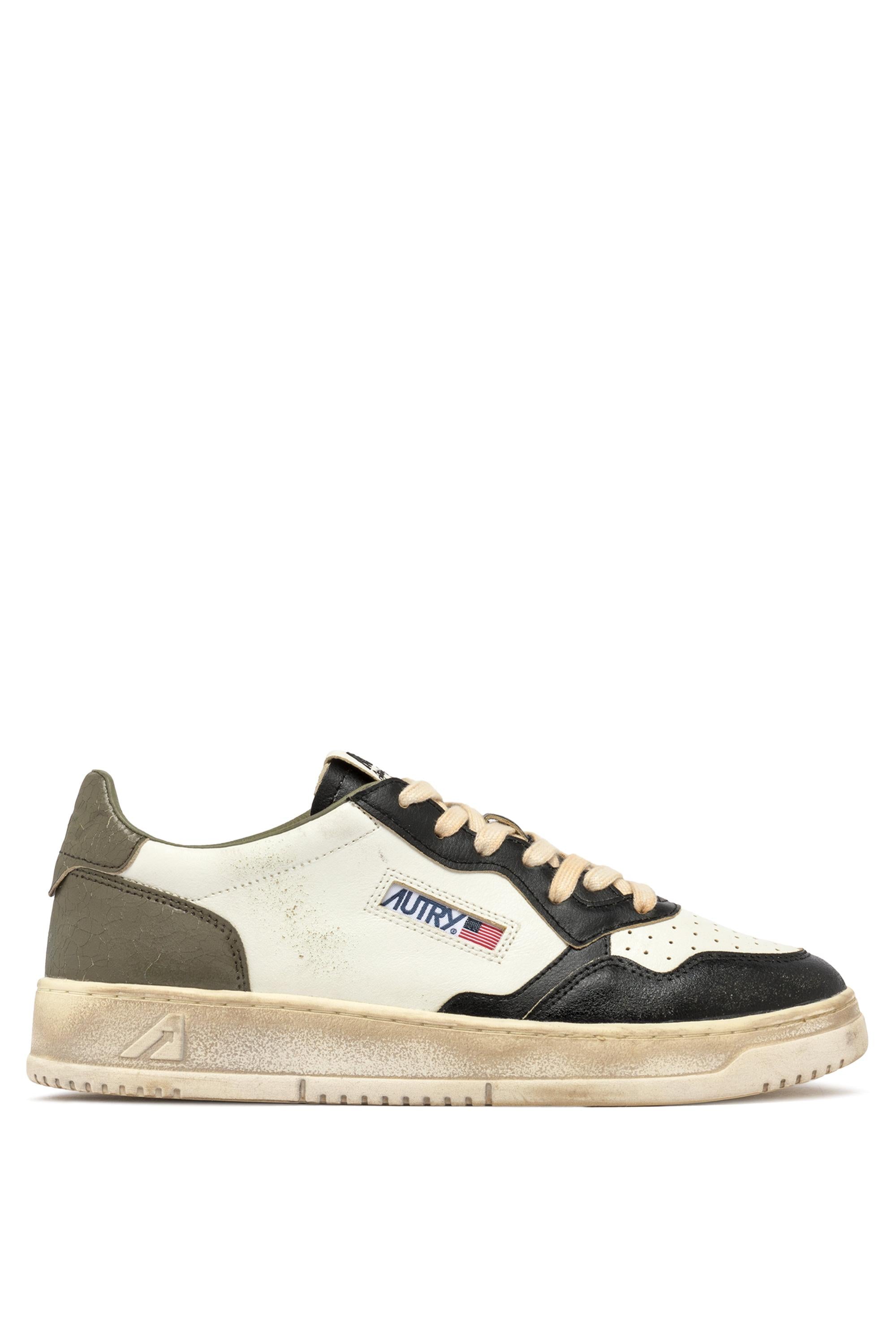 Sneaker Super Vintage con retro in pelle craclè AVLM SV46 WHT/CVGR/BLK Autry