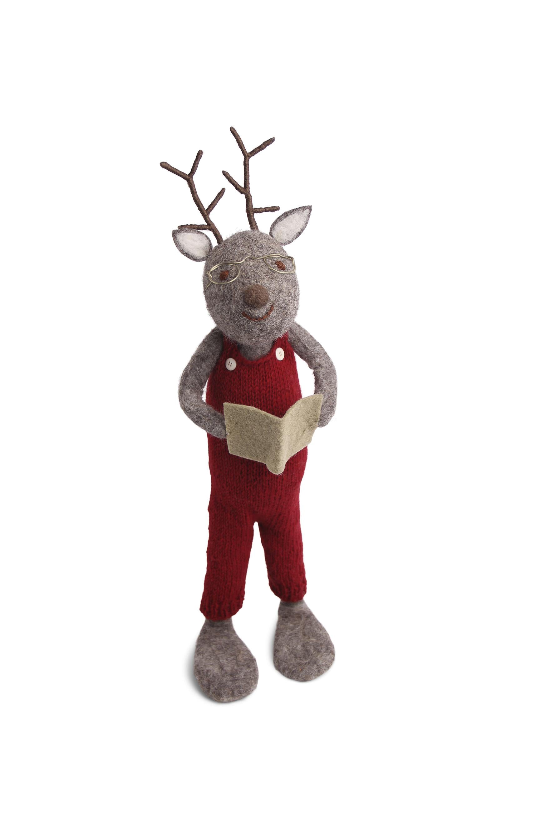 Gry&Sif Renna XL grigia con libro 35522 NN