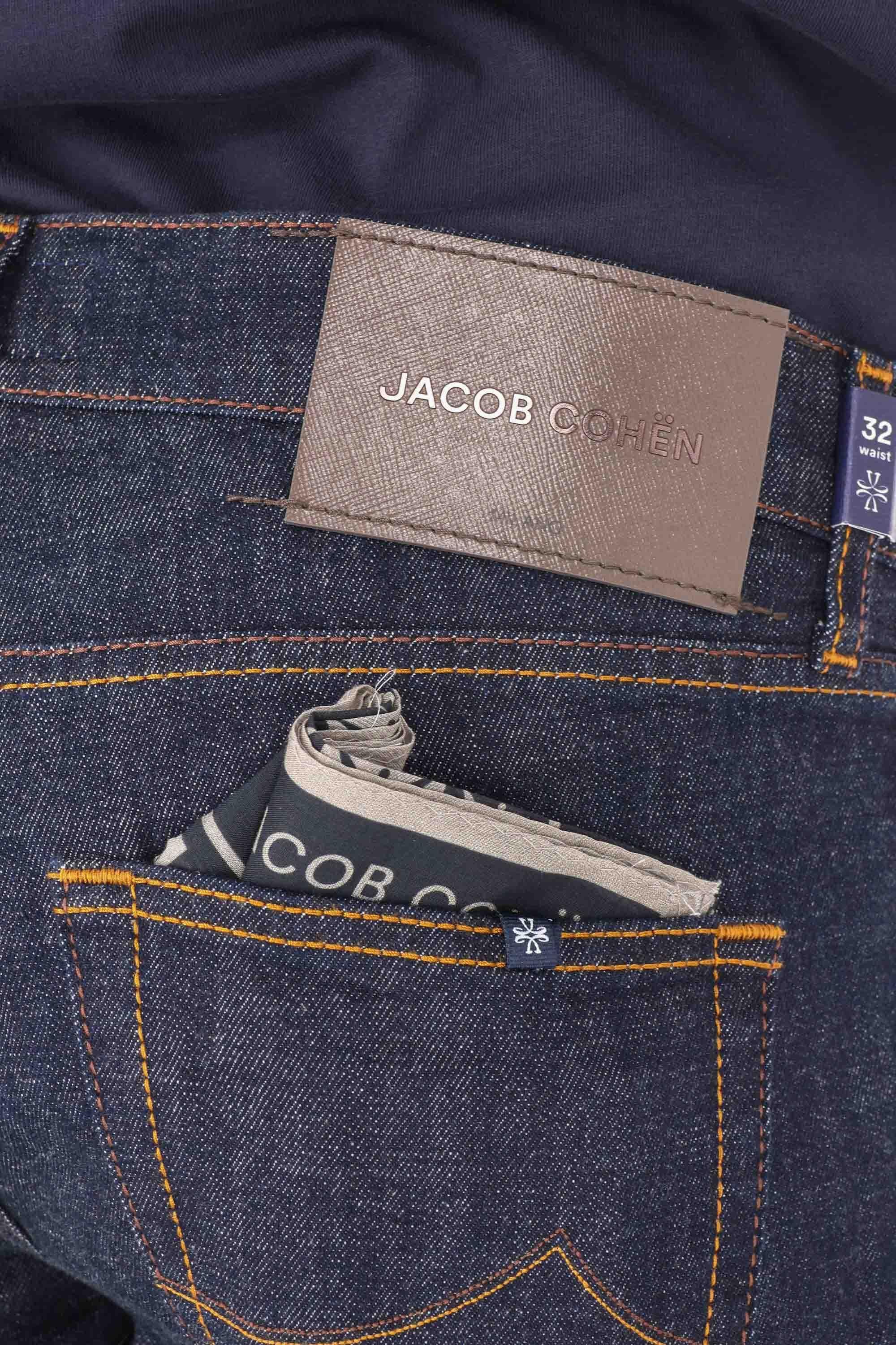 Jacob Cohen Jeans in cotone comfort etichetta saffiano Scott fit QE033 032 S3736 SCOTT 100D