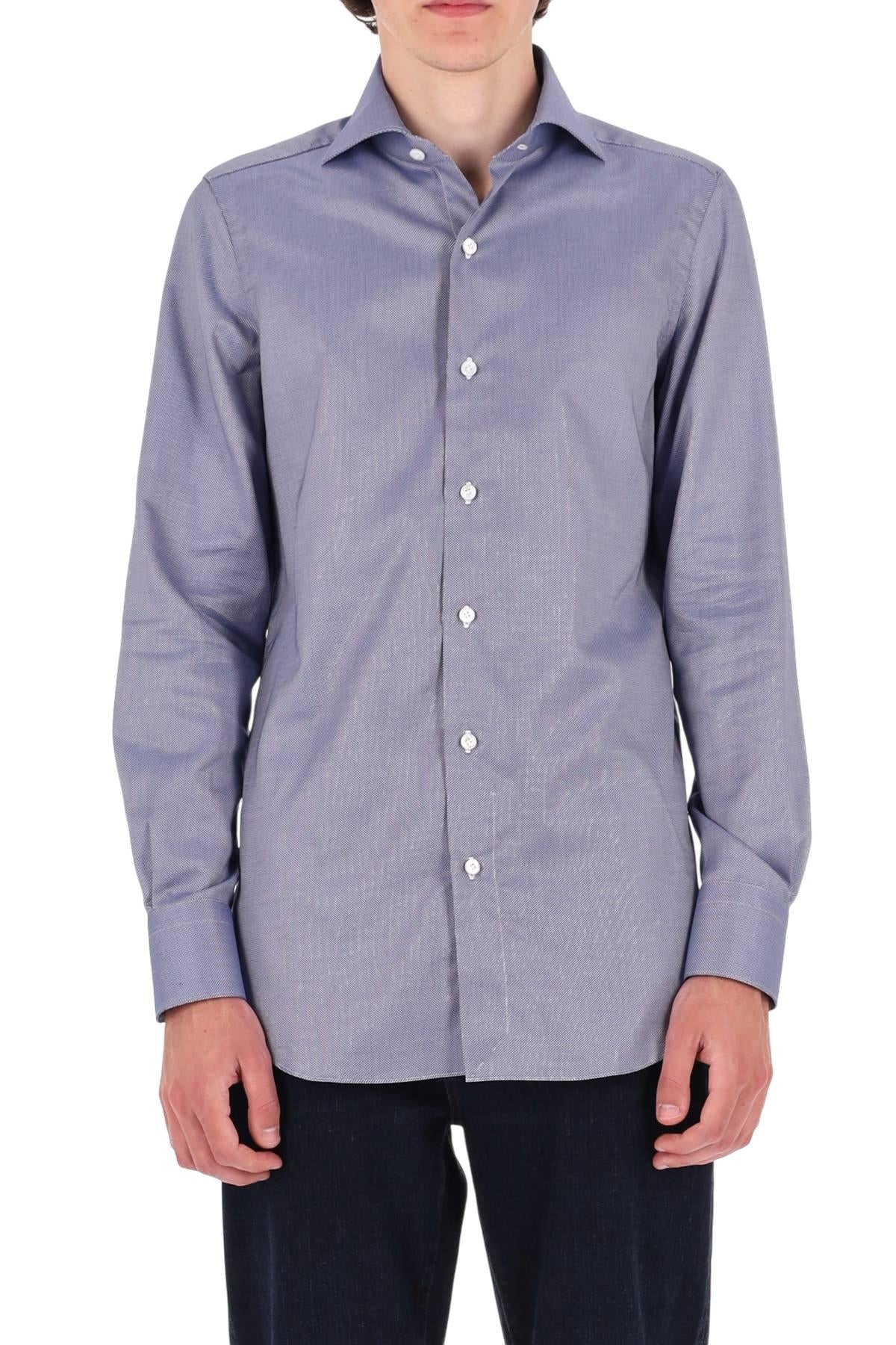 Finamore Camicia in cotone cangiante royal oxford linea Milano ML 460188 C0786 03