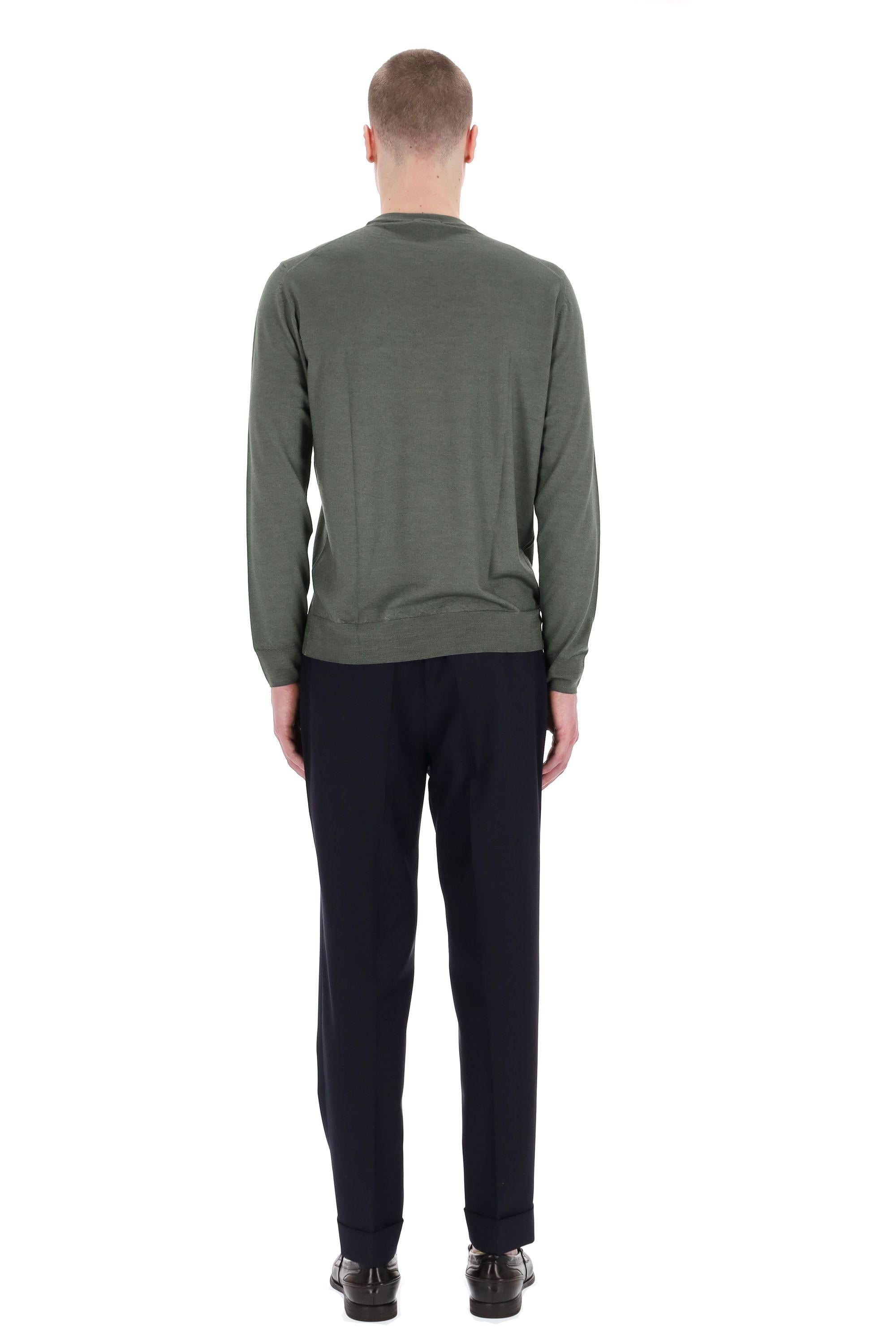 Maglia girocollo in lana acquerello super 140's D0D103A-5 473 Drumohr