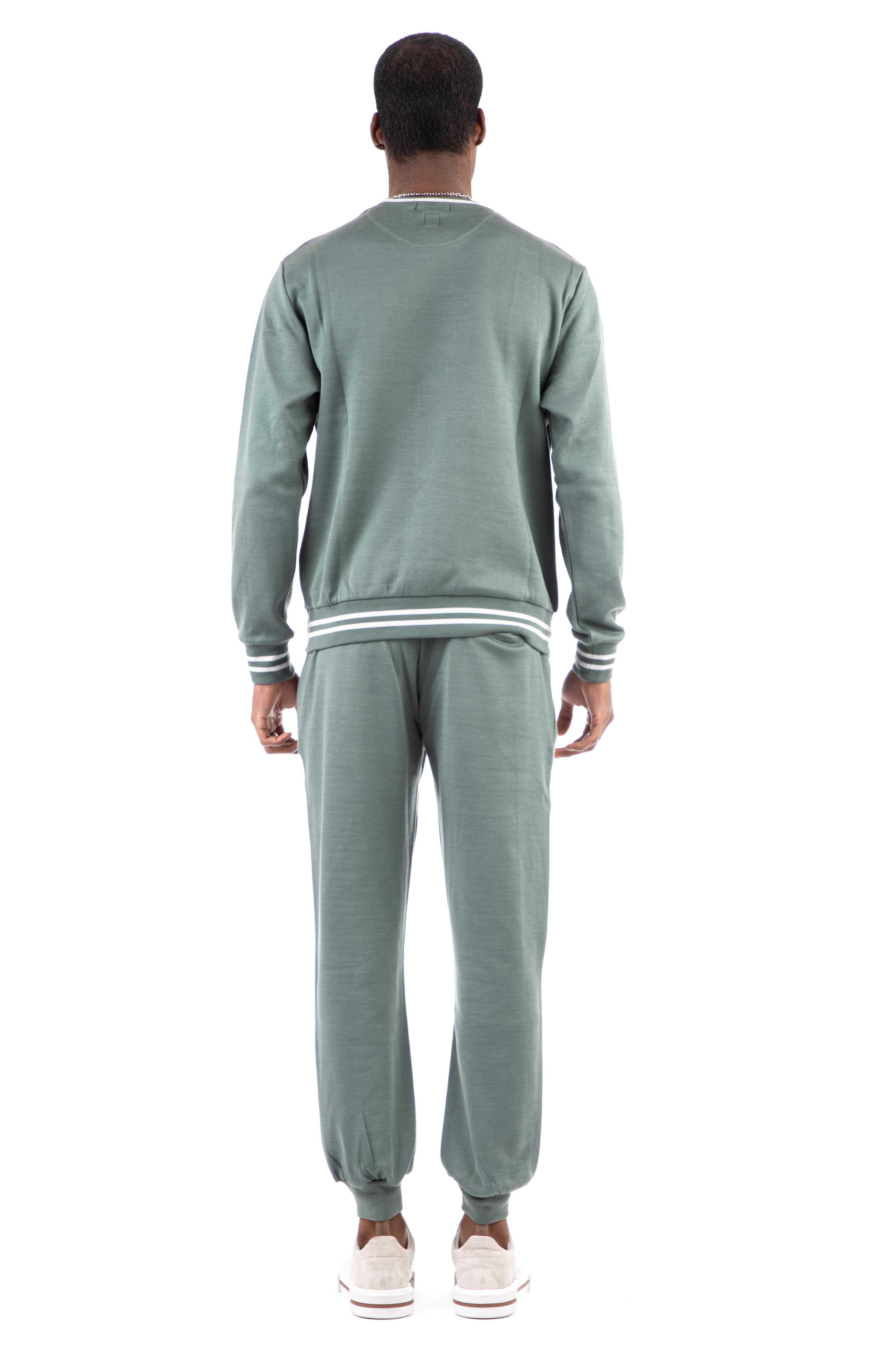 Felpa girocollo in cotone con profili E75FELE15 TES0E204 07-13 Eleventy