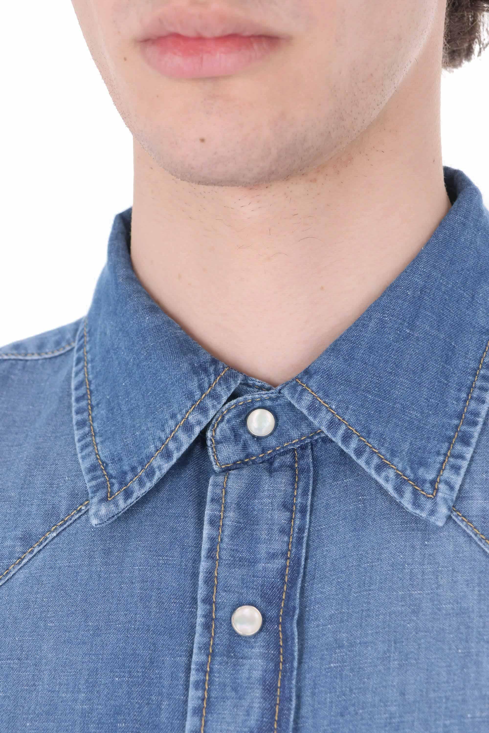 Jacob Cohen Camicia denim texas in cotone-lino C0002-017-T883A 300D