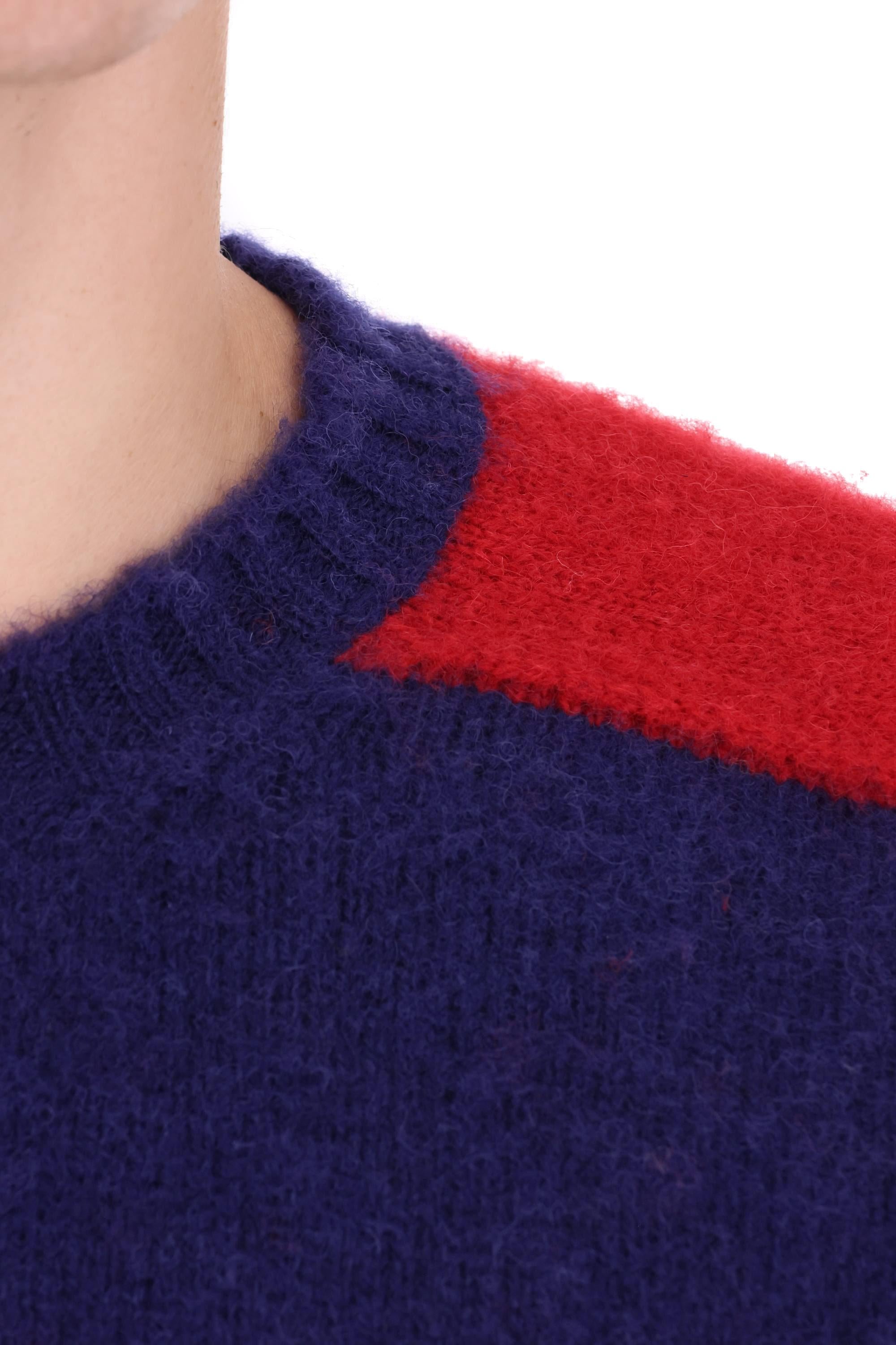 Howlin' Maglia girocollo in lana shetland Shaggy Bear SHAGGY BEAR-CHUNKY STRIPES BLUE DREAMS