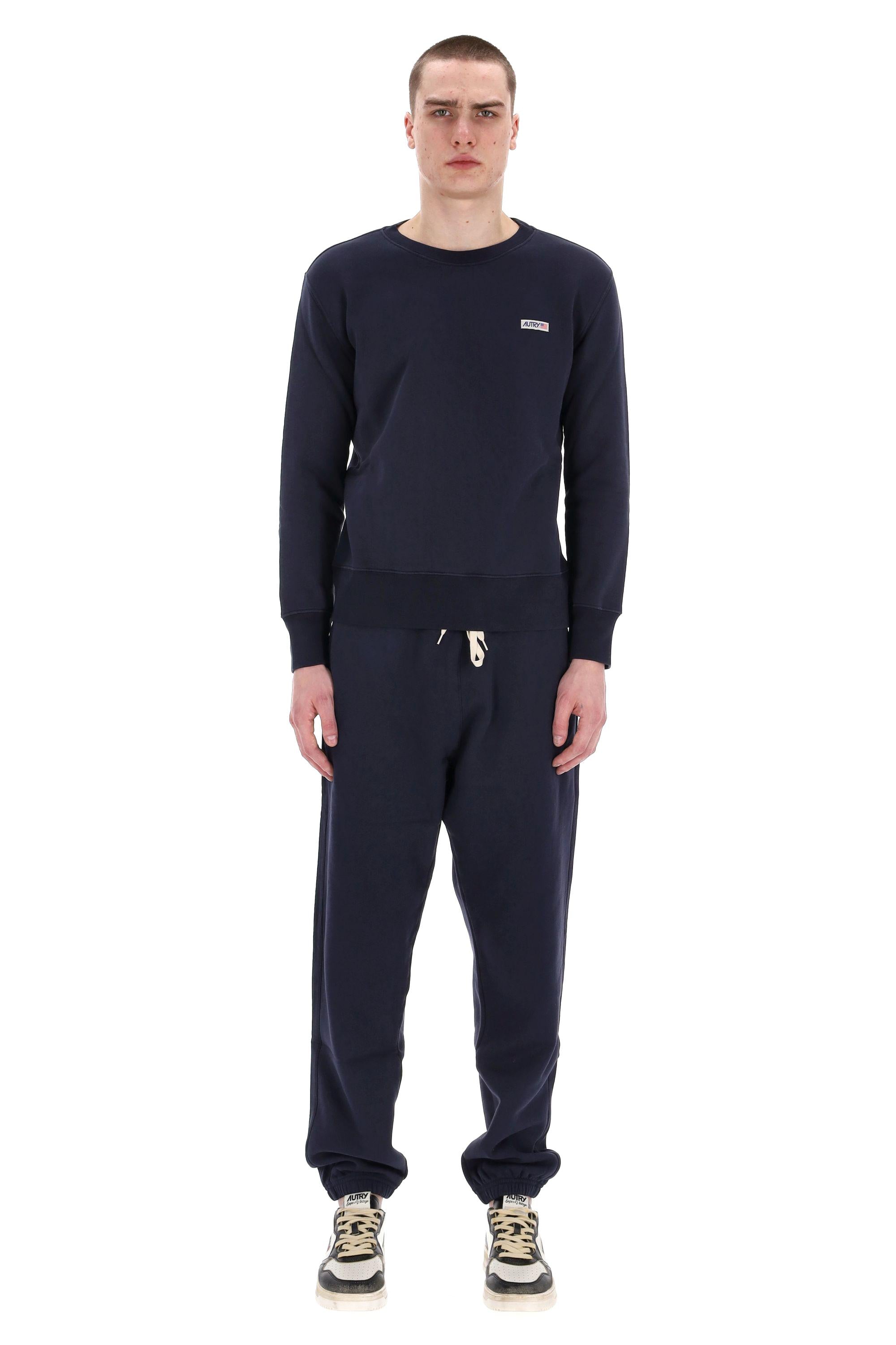 Felpa in cotone con logo SWPW 01JB BLU Autry