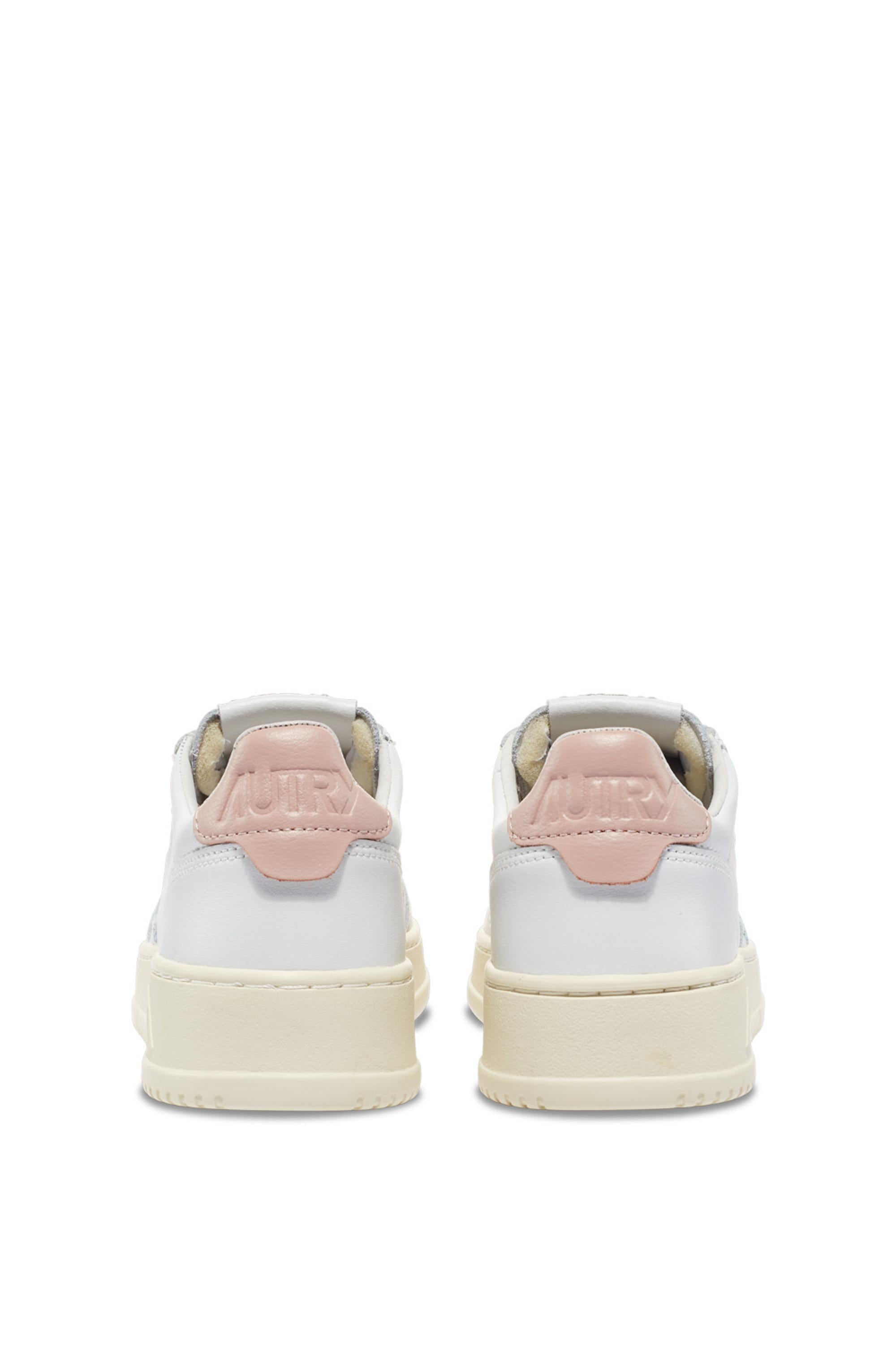 Autry Sneaker Medalist donna in pelle talloncino rosa AULW LL16/2 WHT/PINK