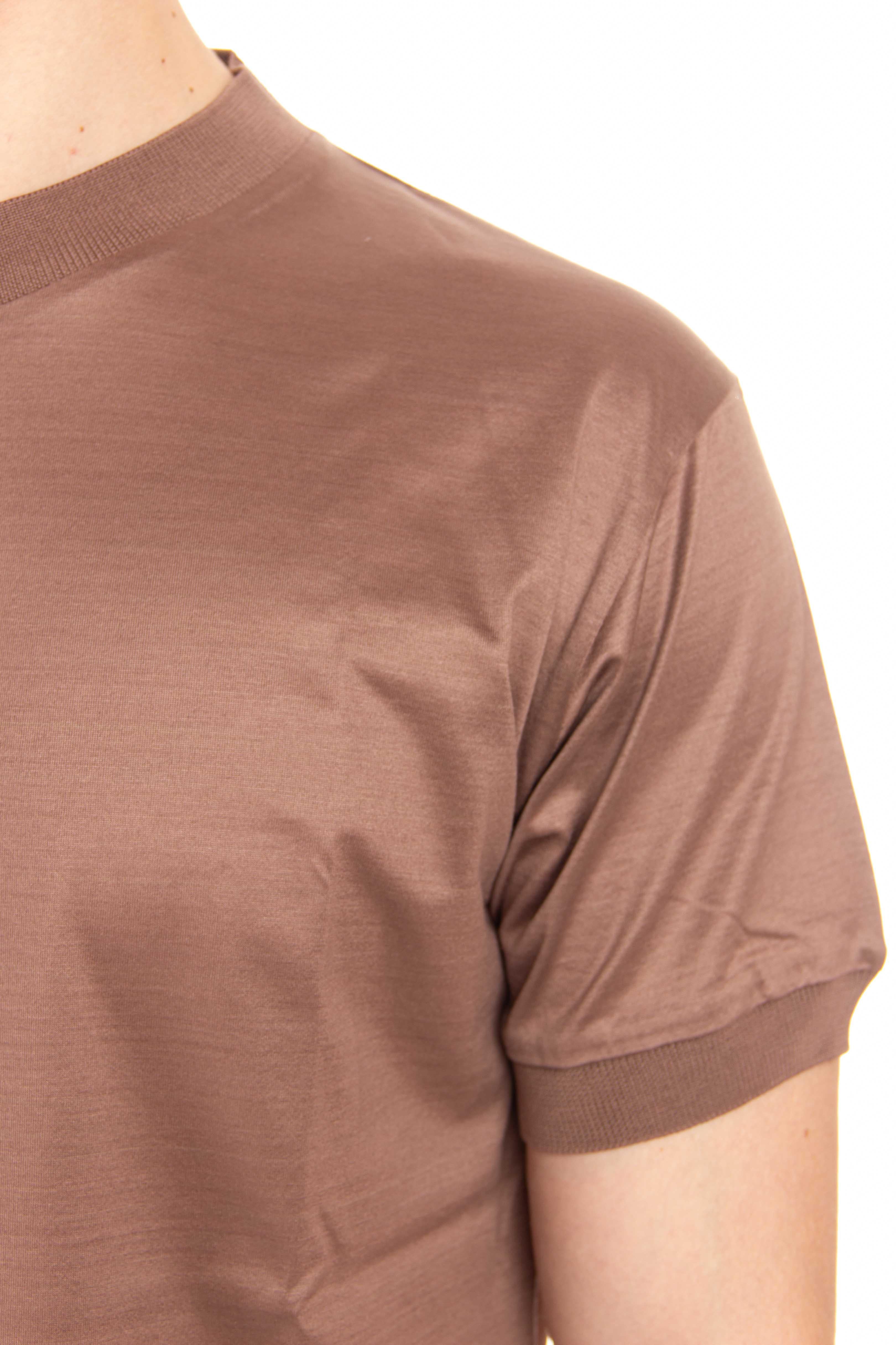 T-shirt in cotone mercerizzato<BR/> KEYS PWE24-04/4 COGNAC Tagliatore
