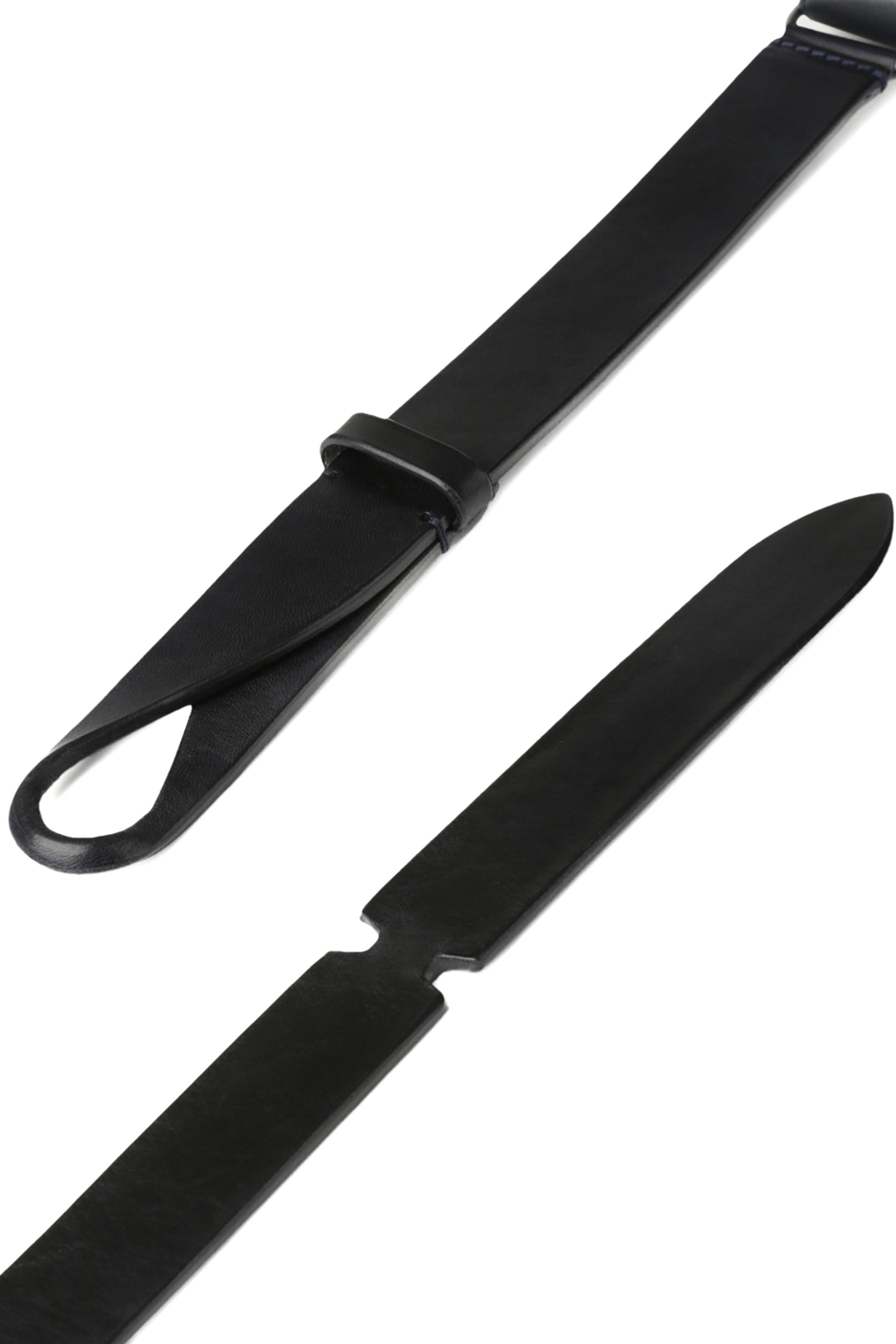 Cintura in pelle No Buckle NB0004_BUL BLU Orciani