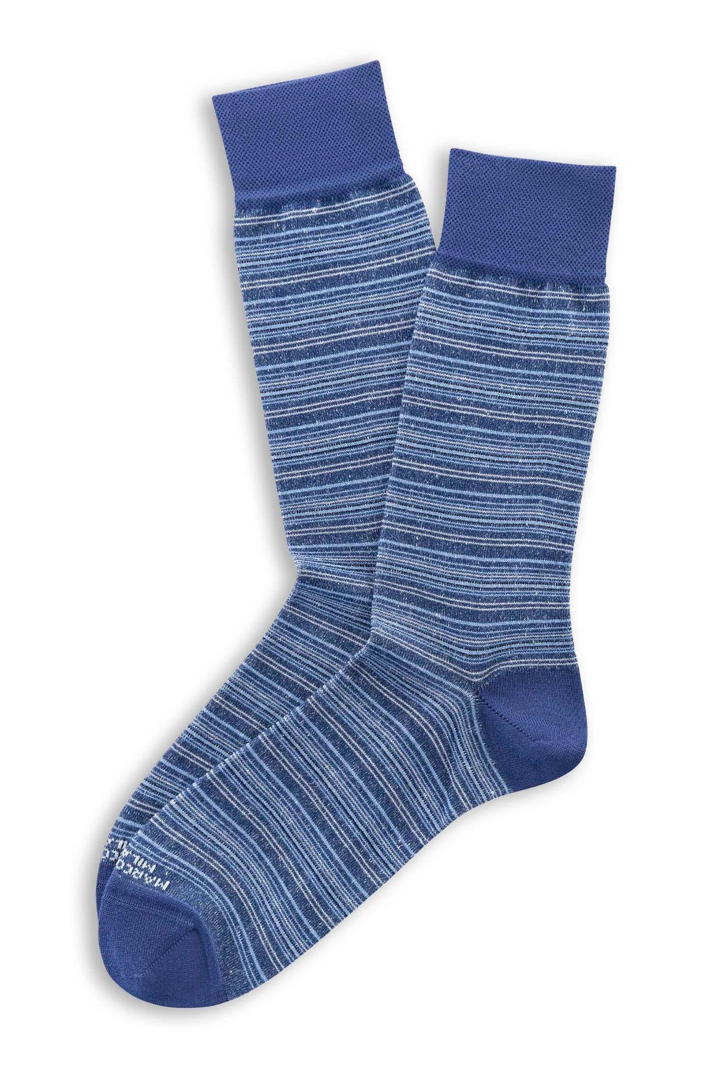 Marcoliani Calza al ginocchio a righe in lino-cotone MAR4888L 320