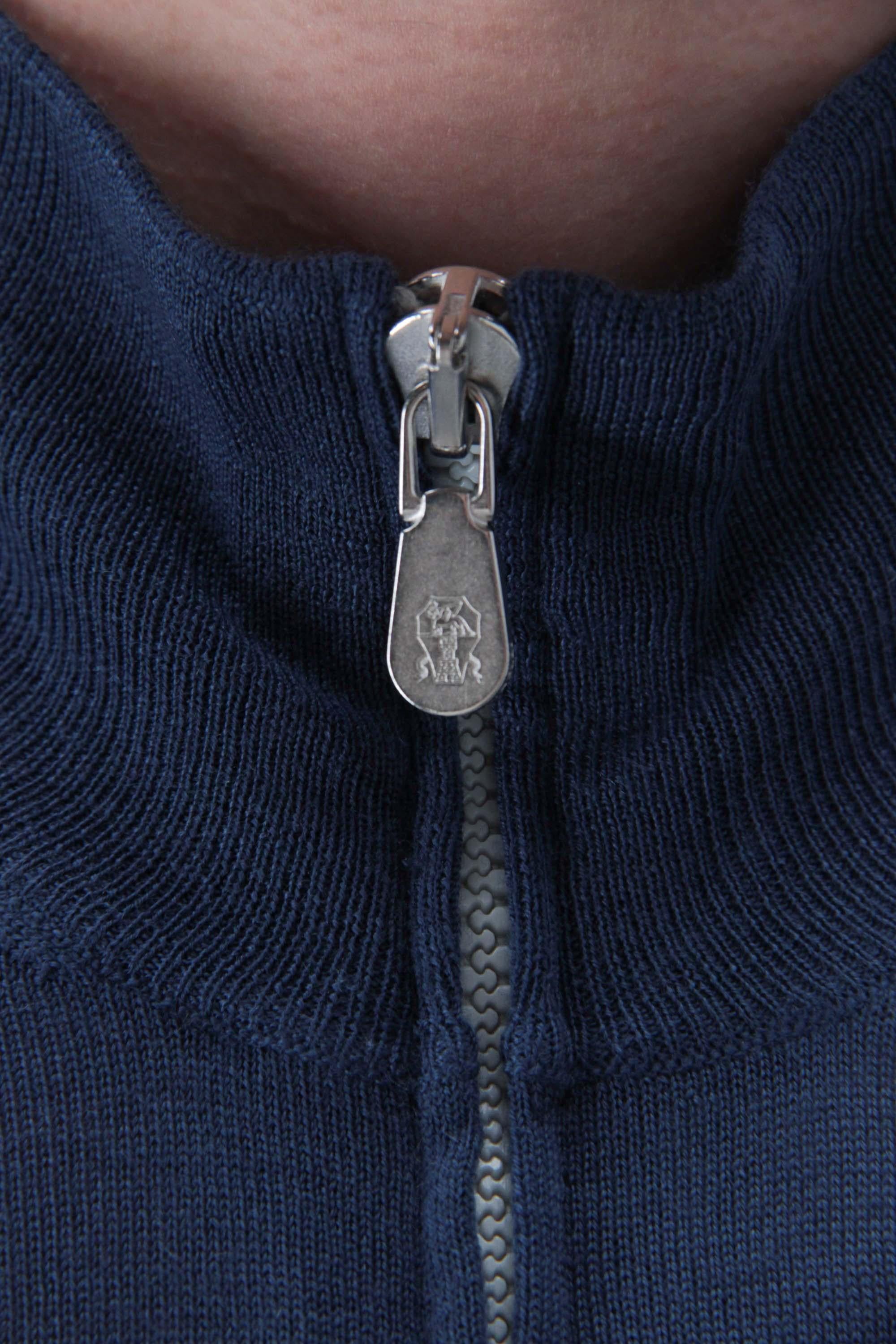 Maglia full zip in lana-cashmere in finezza M2400106 COP71 Brunello Cucinelli