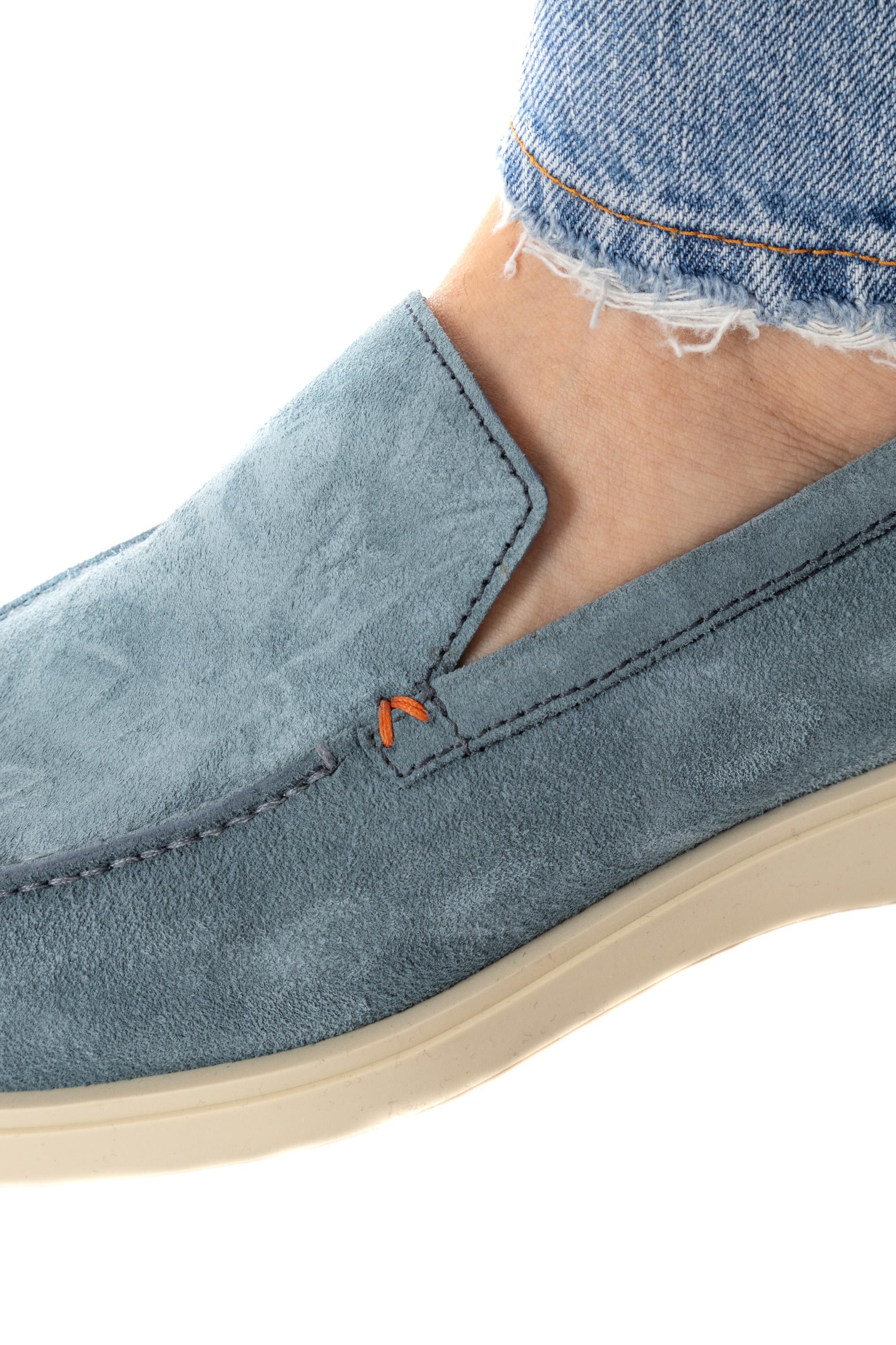 Mocassino in camoscio fondo gomma MGDT17824TICVSCX Z47 Santoni