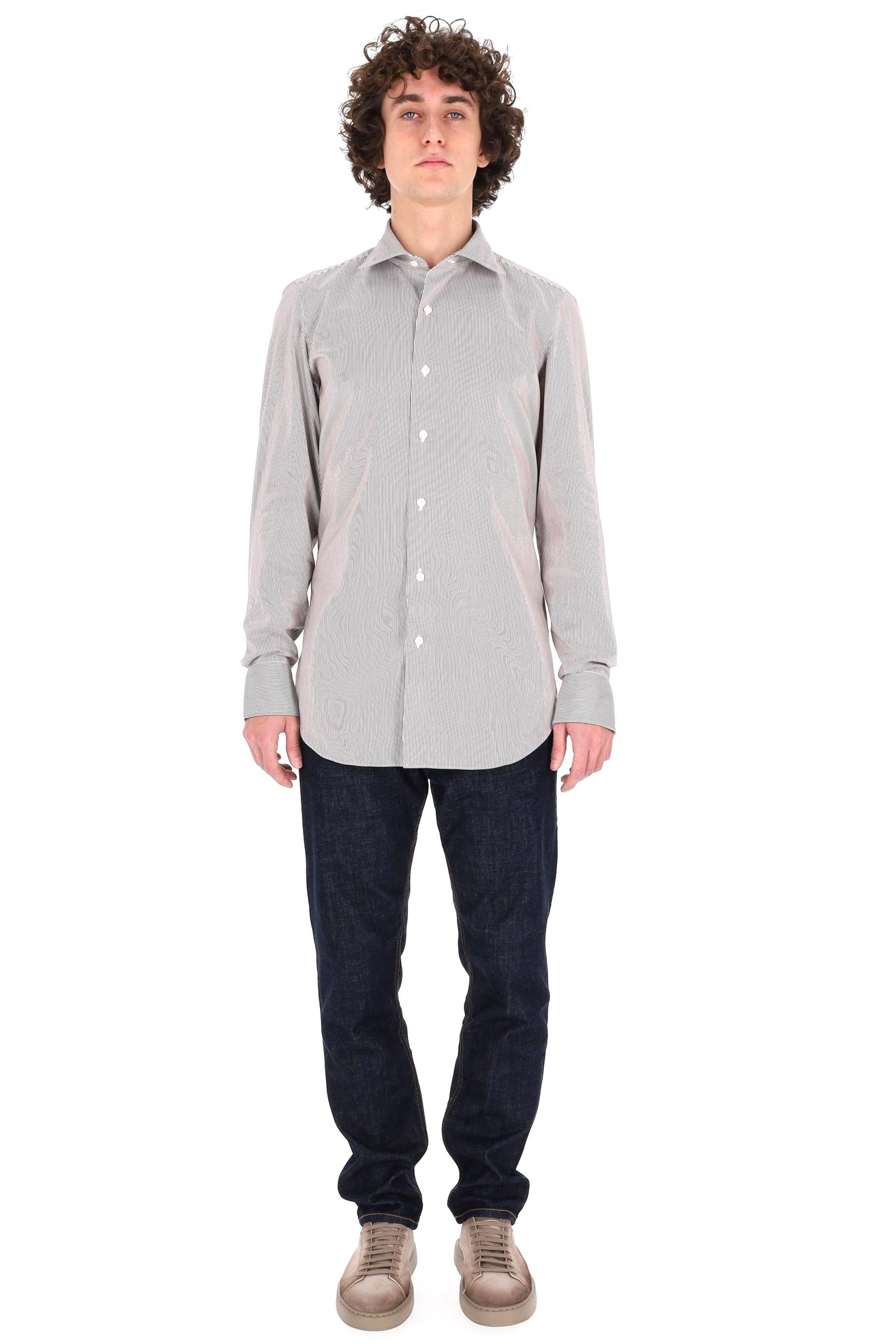 Finamore Camicia sartoriale bacchettata in twill 120's linea Milano ML58-460109-C0511E/2 04