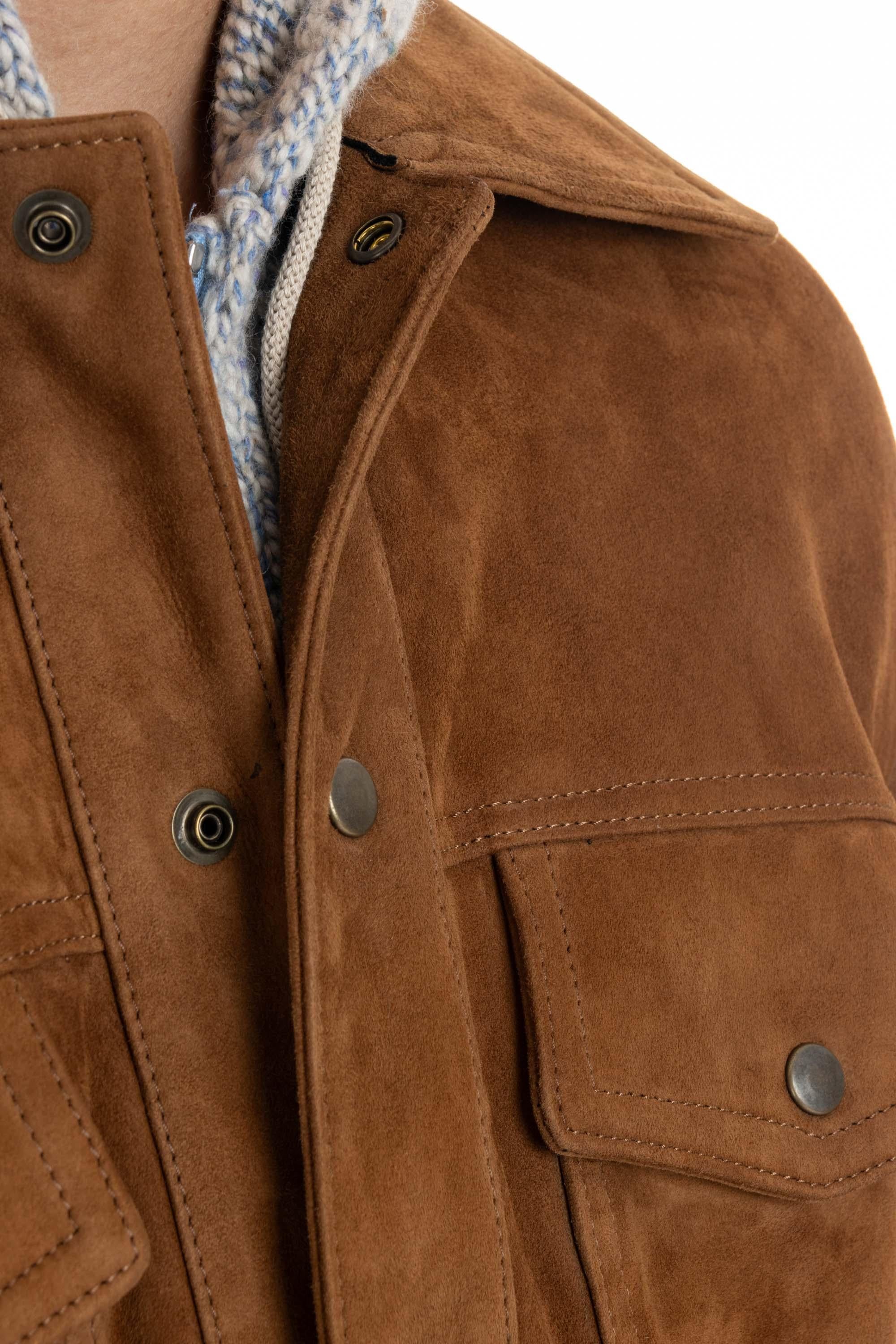Salvatore Santoro Trucker in suede 45555-U TOBACCO