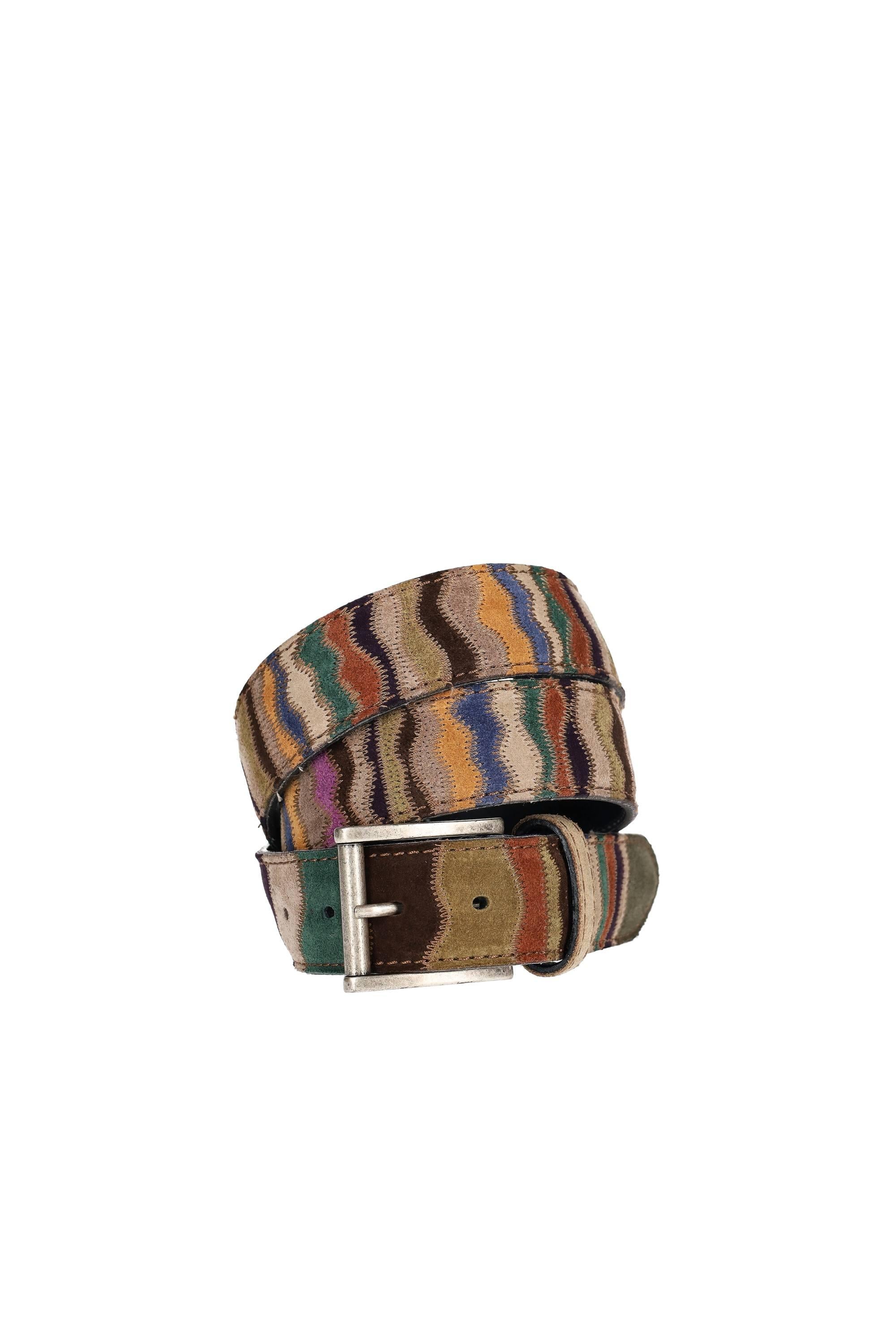 Artigianato Italiano Cintura artigianale in camoscio "Onde" ONDE CAMOSCIO MLTCLR