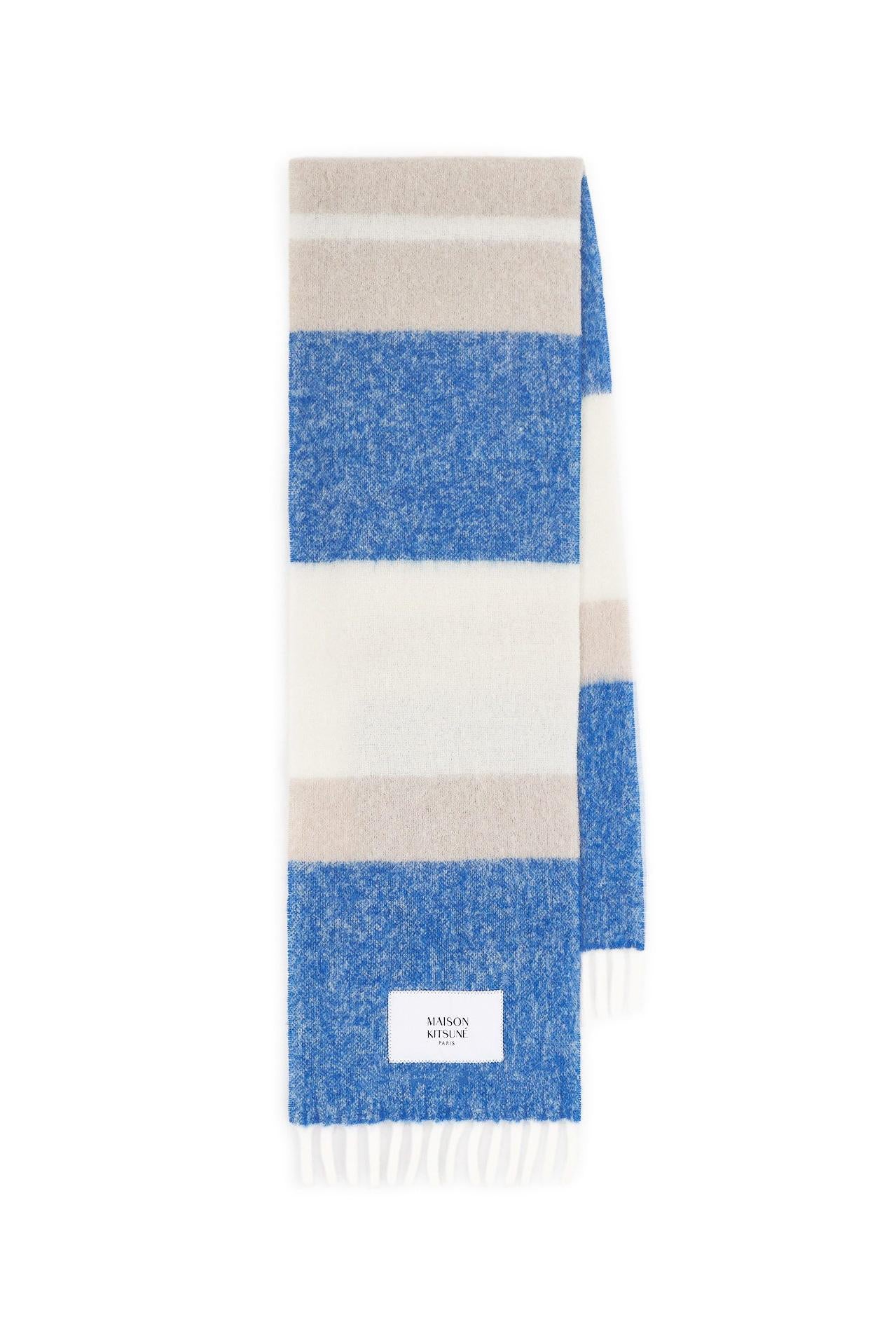 Maison Kitsuné Sciarpa in misto alpaca con logo PM06203WA0022 0360