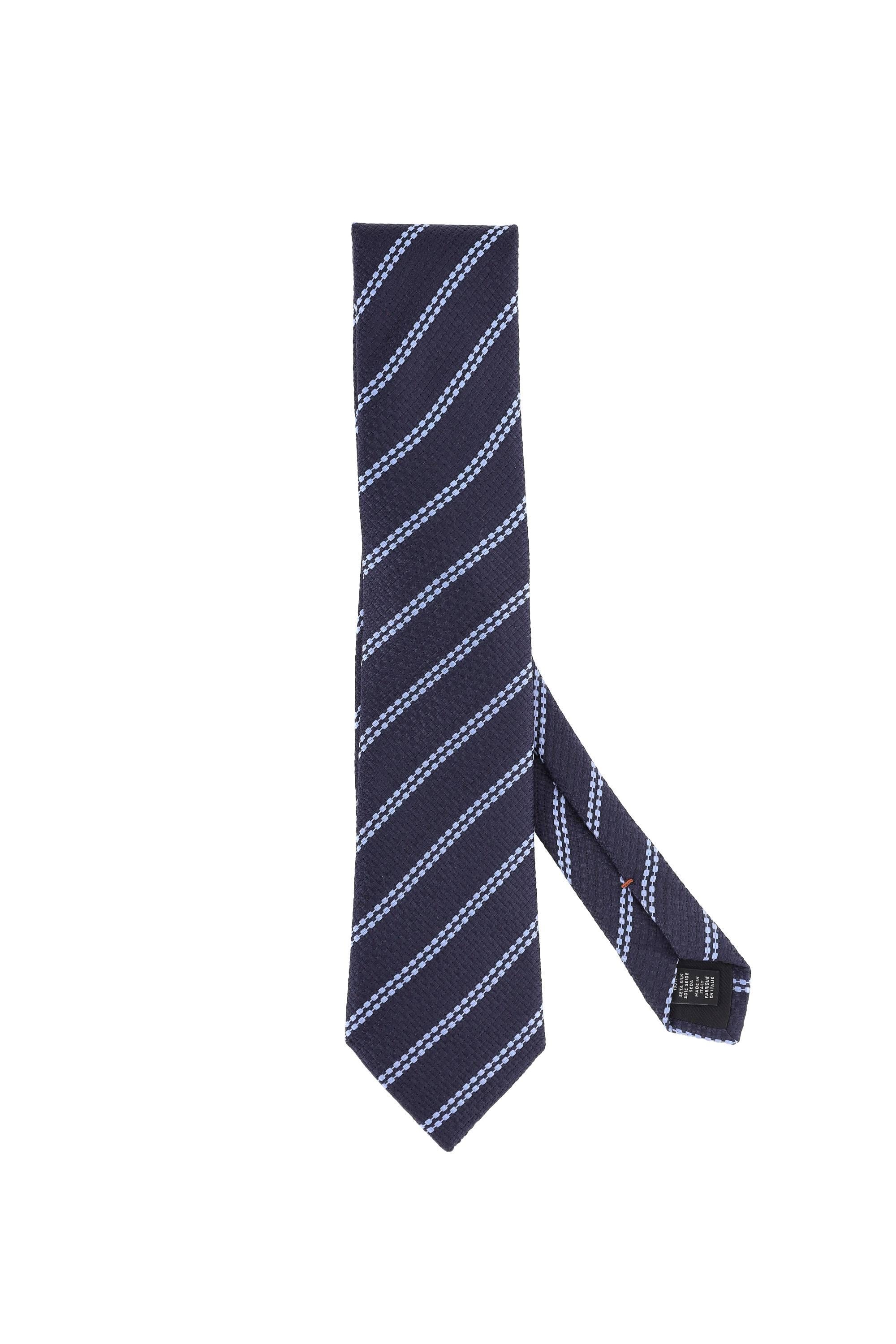 Zegna Cravatta regimental in pura seta Z2C35TA2-1P8/2 BL1
