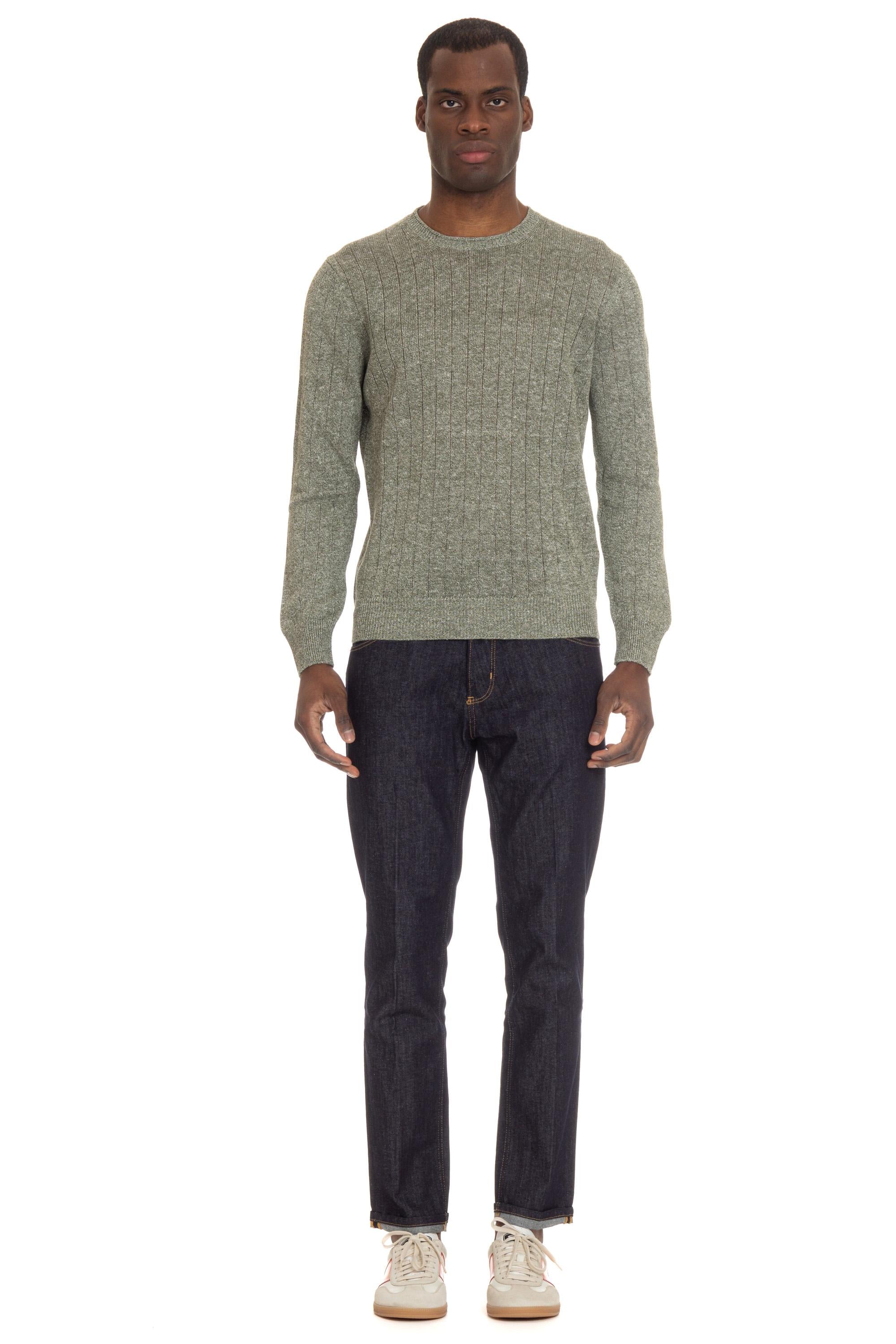 Maglia in lino-cotone melange con rollino 23190 18634 460 Gran Sasso