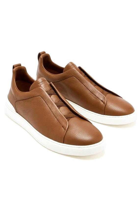 Zegna Sneakers Triple Stitch in pelle di cervo RLHCVO S4667Z DKF